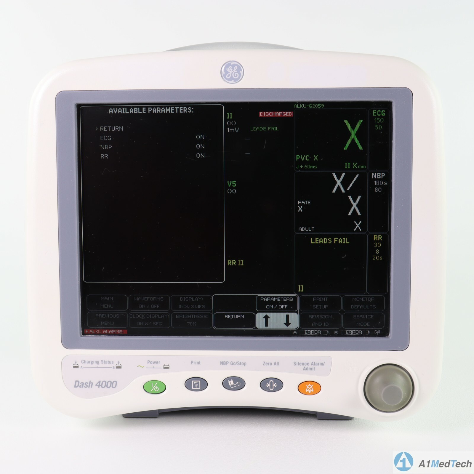 GE Medical Dash 4000 Wireless Patient Monitor 2035598-209 with Cables & Printer