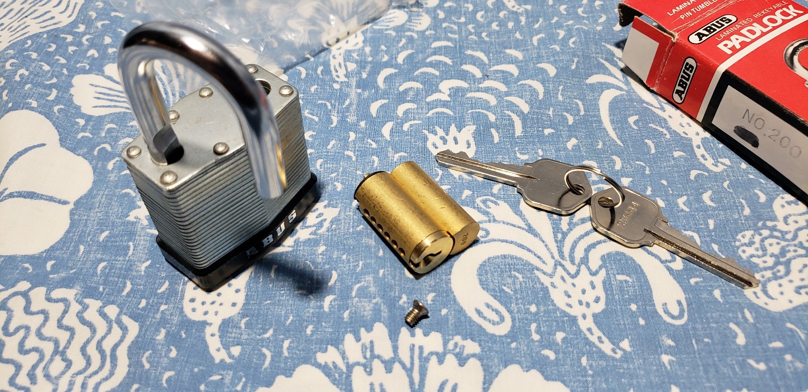 Vintage NOS ABUS 82/45 Kwikset Keyway 6 Pin Rekeyable Heavy Padlock Locksport