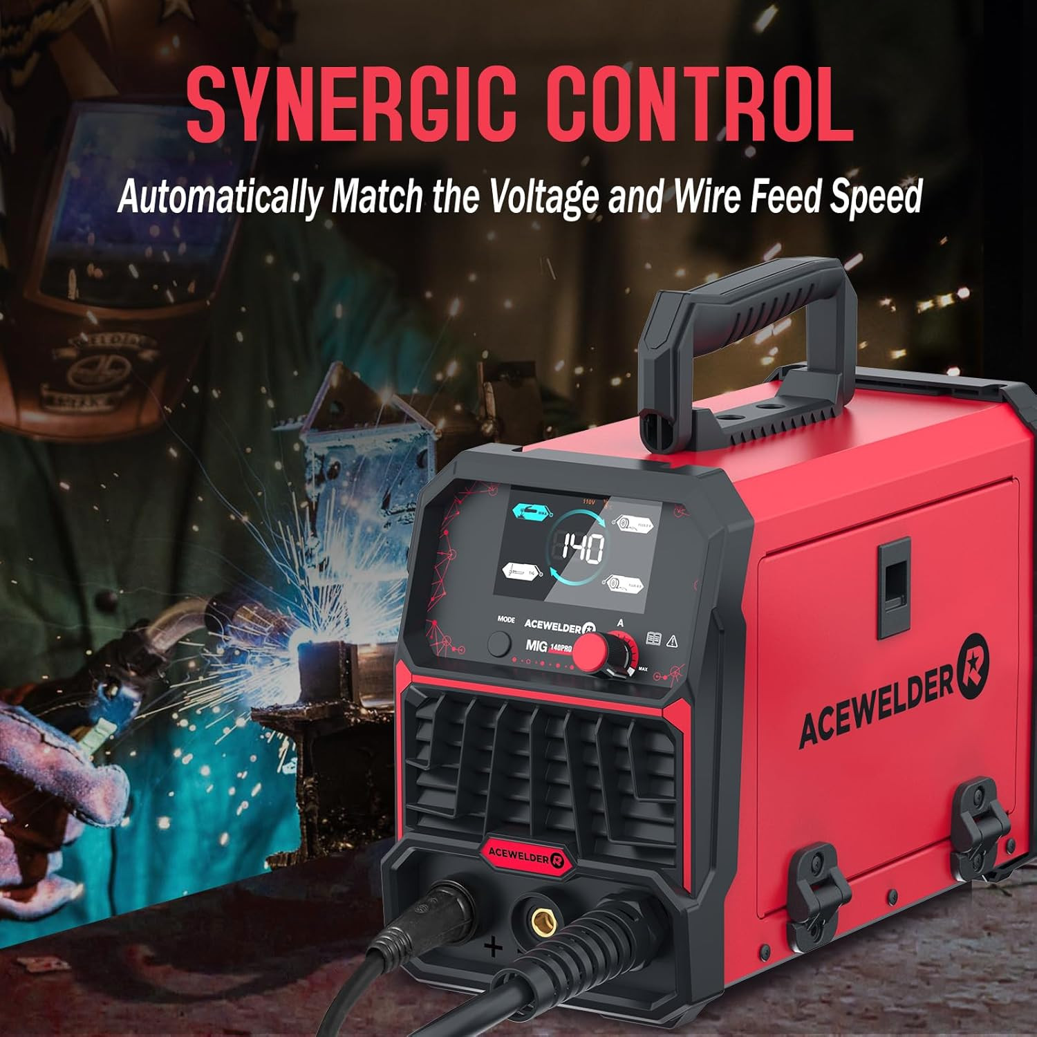 140A MIG Welder, 3 in 1 Flux Core, MIG/LIFT Tig/Stick Welding Machine 110V Porta