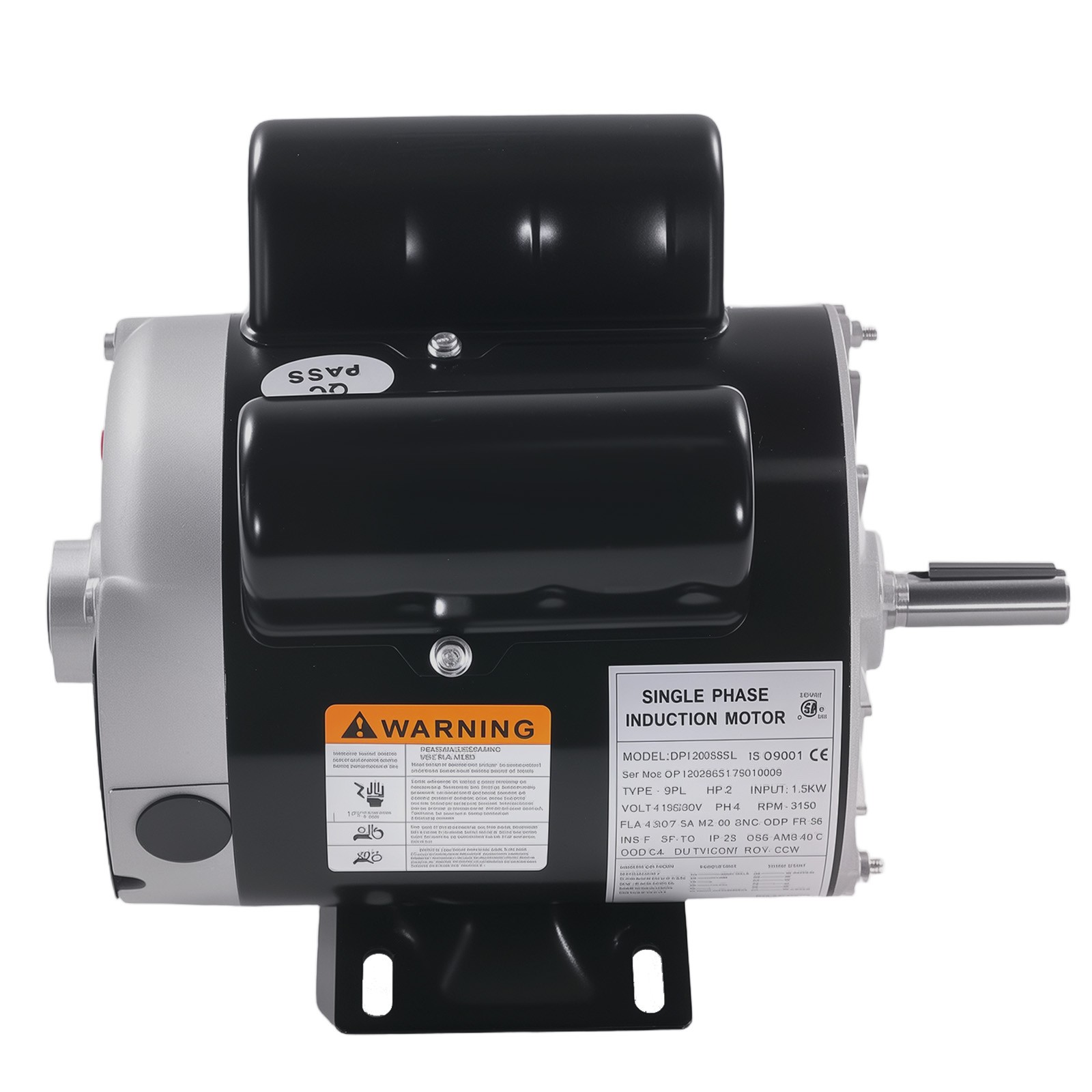 2HP Electric Motor 3450RPM AC120V/240V 56 Frame Single-Phase 5/8″ Keyed Shaft