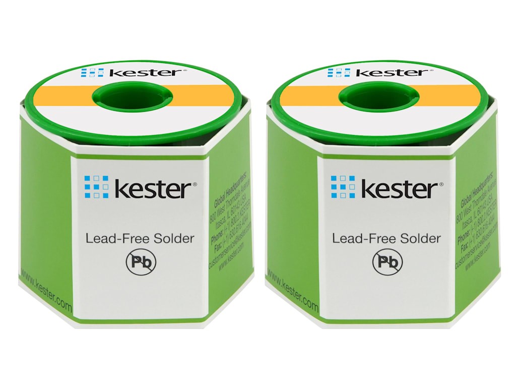 Kester 24-7068-1402-2PK Solder Wire, Rosin Core, Lead Free, SAC305, 3.3%, 0.031′