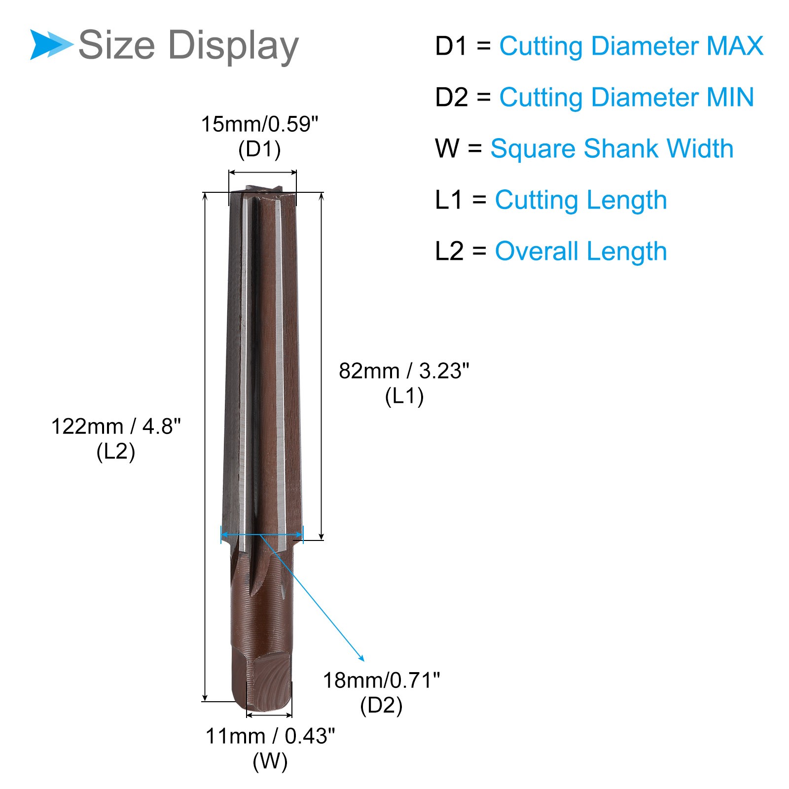 MT2 Morse Taper Reamer Steel 6 Flute for Aluminum Copper Plastic