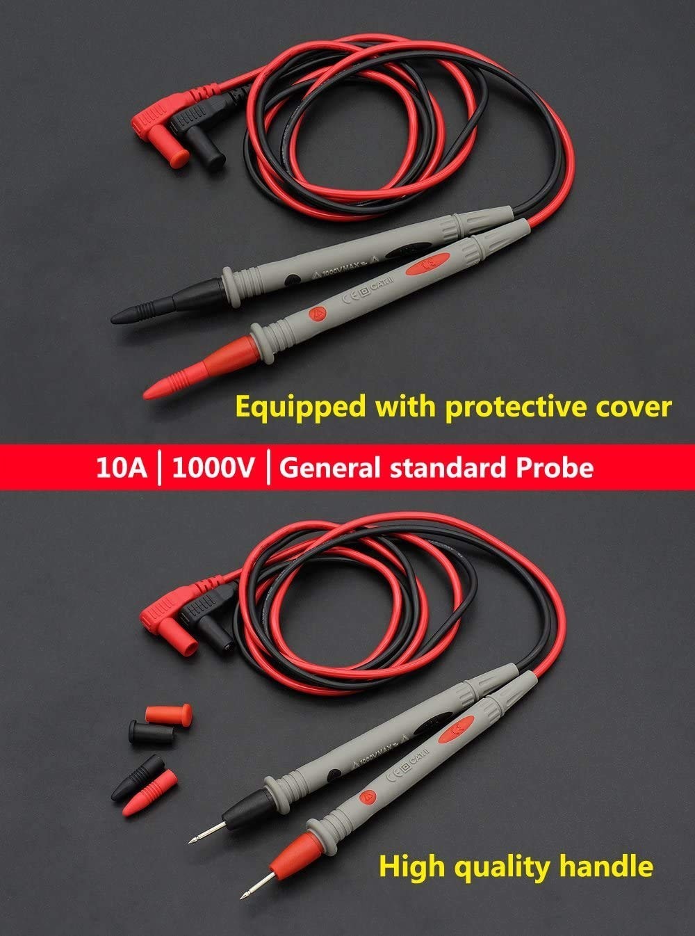 Multimeter Leads with Gold-Plated Tips – CAT III 1000V Performance