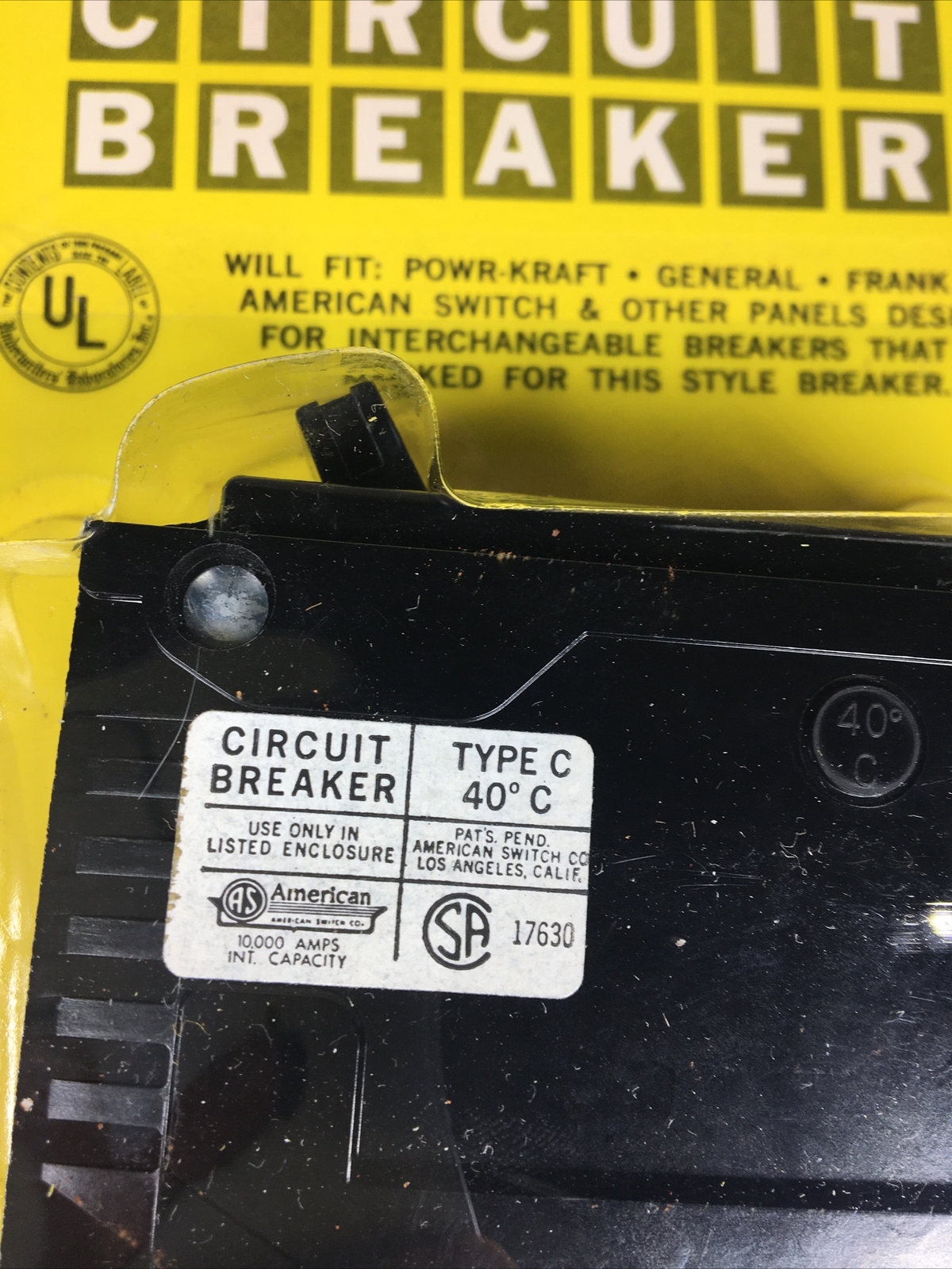 Wards Powr-Kraft 15 Amp (2) 1 Pole 120/240 Volt Circuit Breaker 83-9801 Vintage