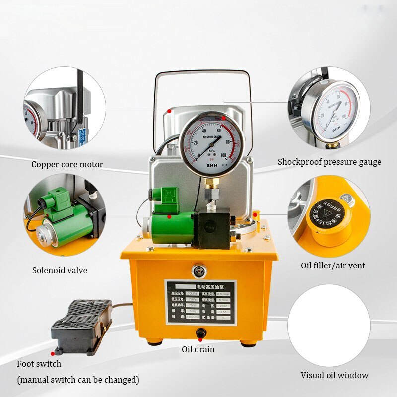 750W Hydraulic Electric Pump Single Acting Solenoid Hydraulic Oil Pump GYB-700A