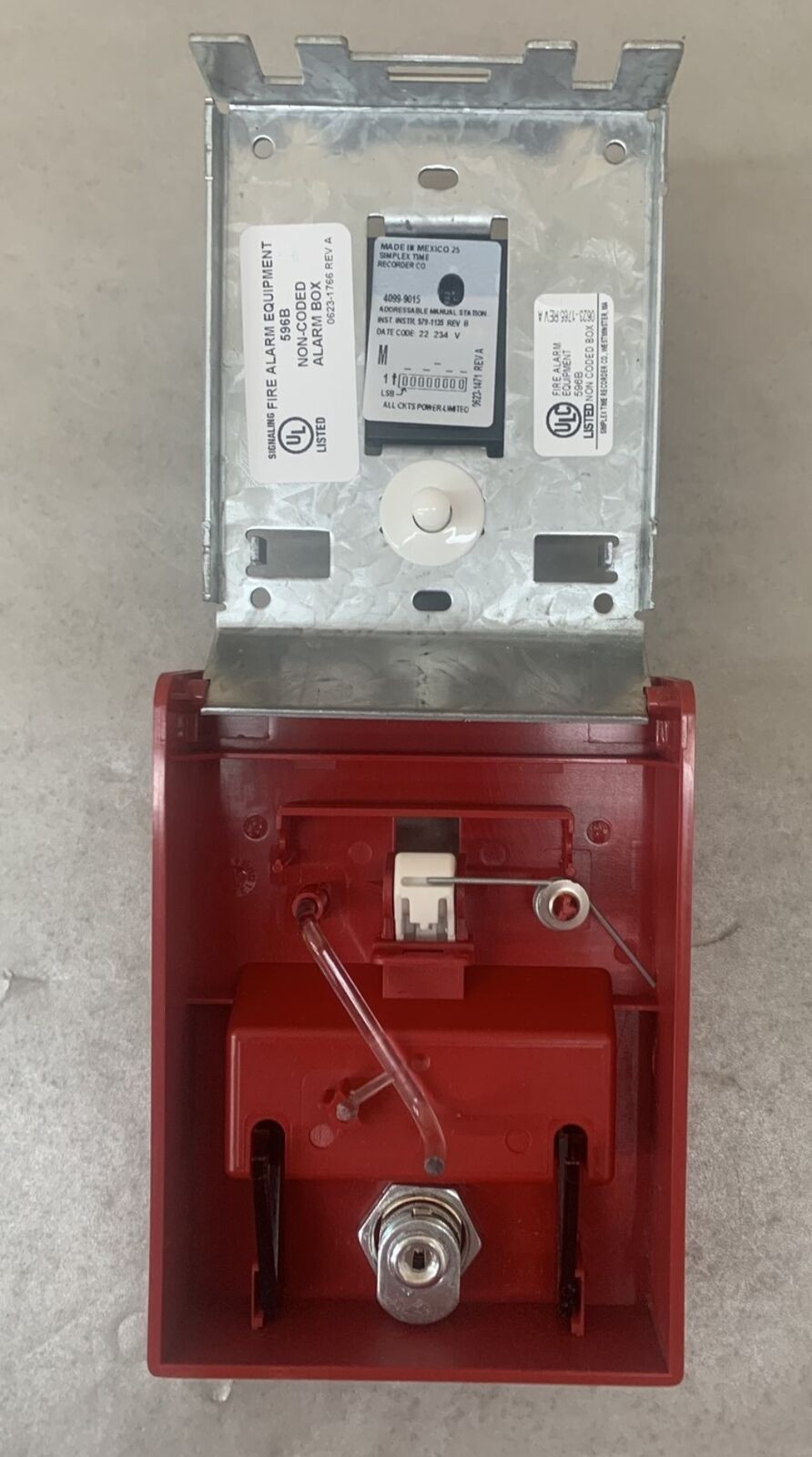 Simplex 4099-9015 Adressable Manual Pull Fire Alarm Station w/ LED *NO KEY*