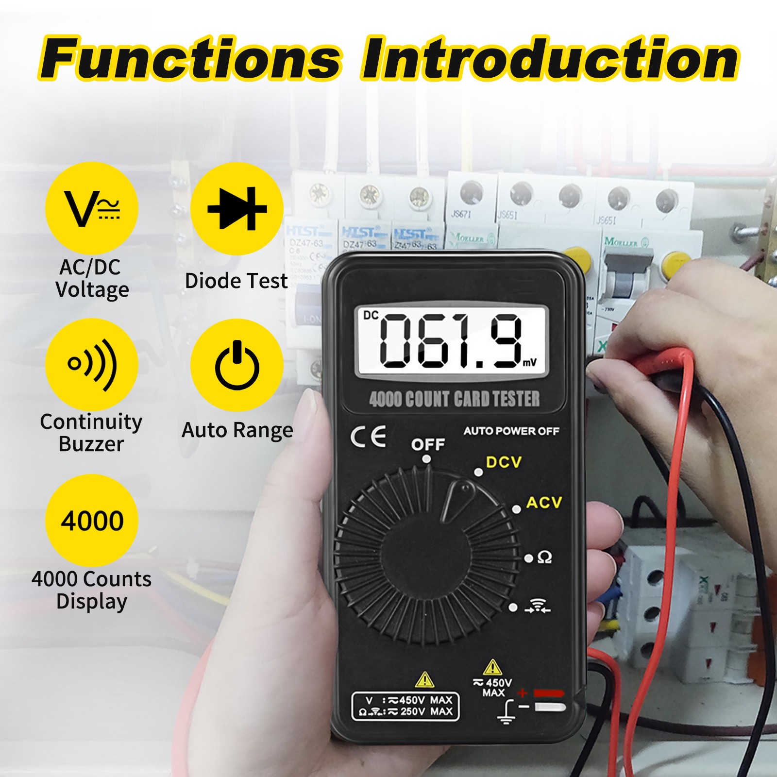 LCD Digital MULTIMETER AC DC Volt Voltmeter Ohmmeter Mini Tester Leads Meter
