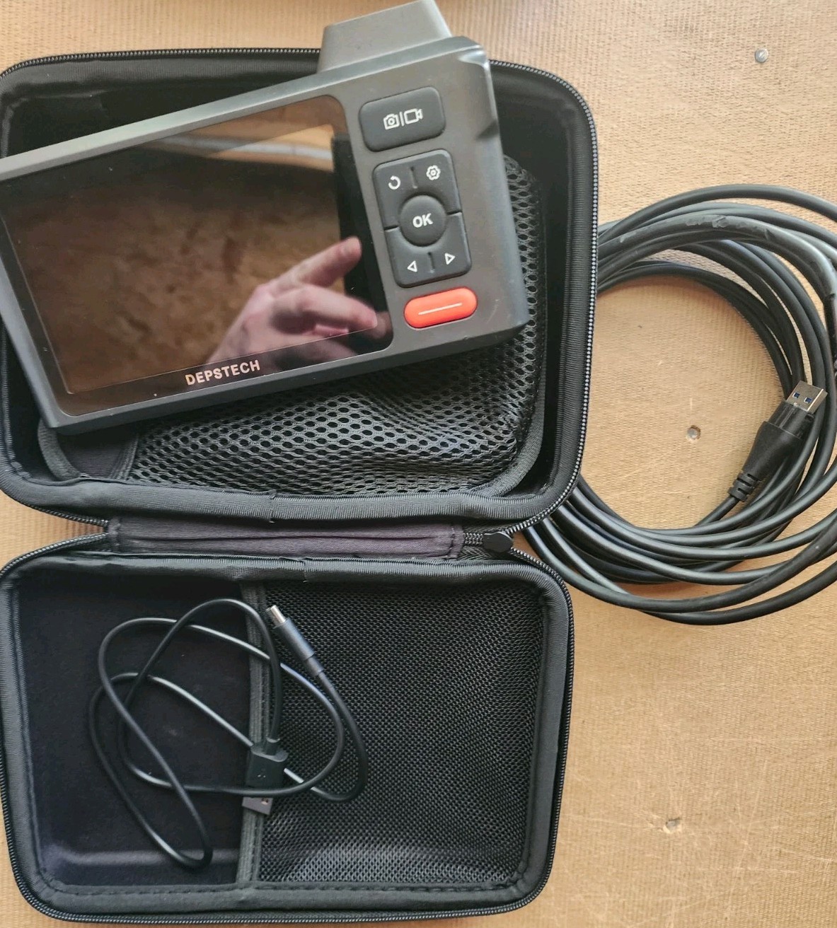 Triple Lens Inspection Camera 5″ IPS Screen Endoscope Camera with Light