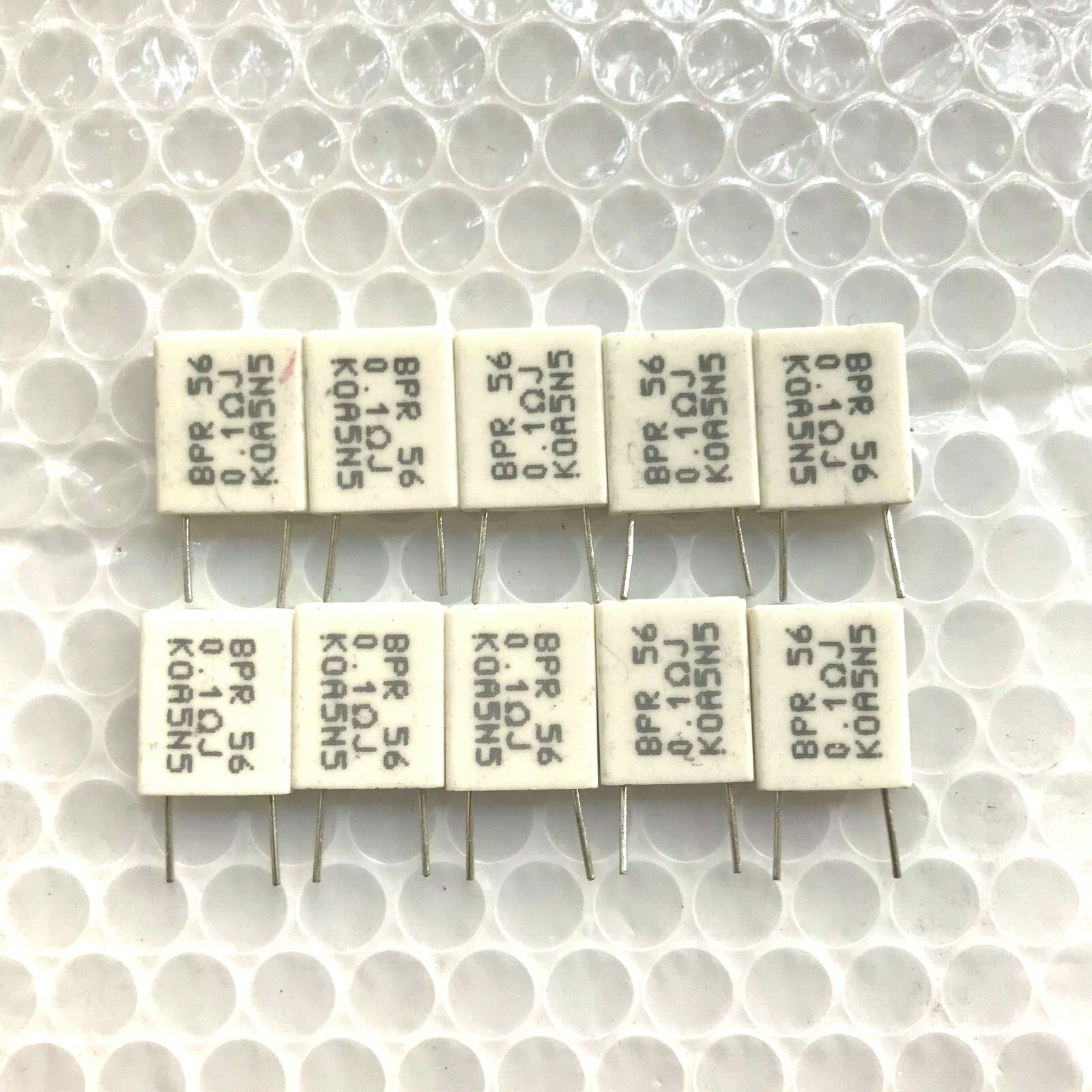10Pcs 5W Wirewound Non-inductive Cement Resistor Ceramic horizontal 0.01Ω -0.5 Ω