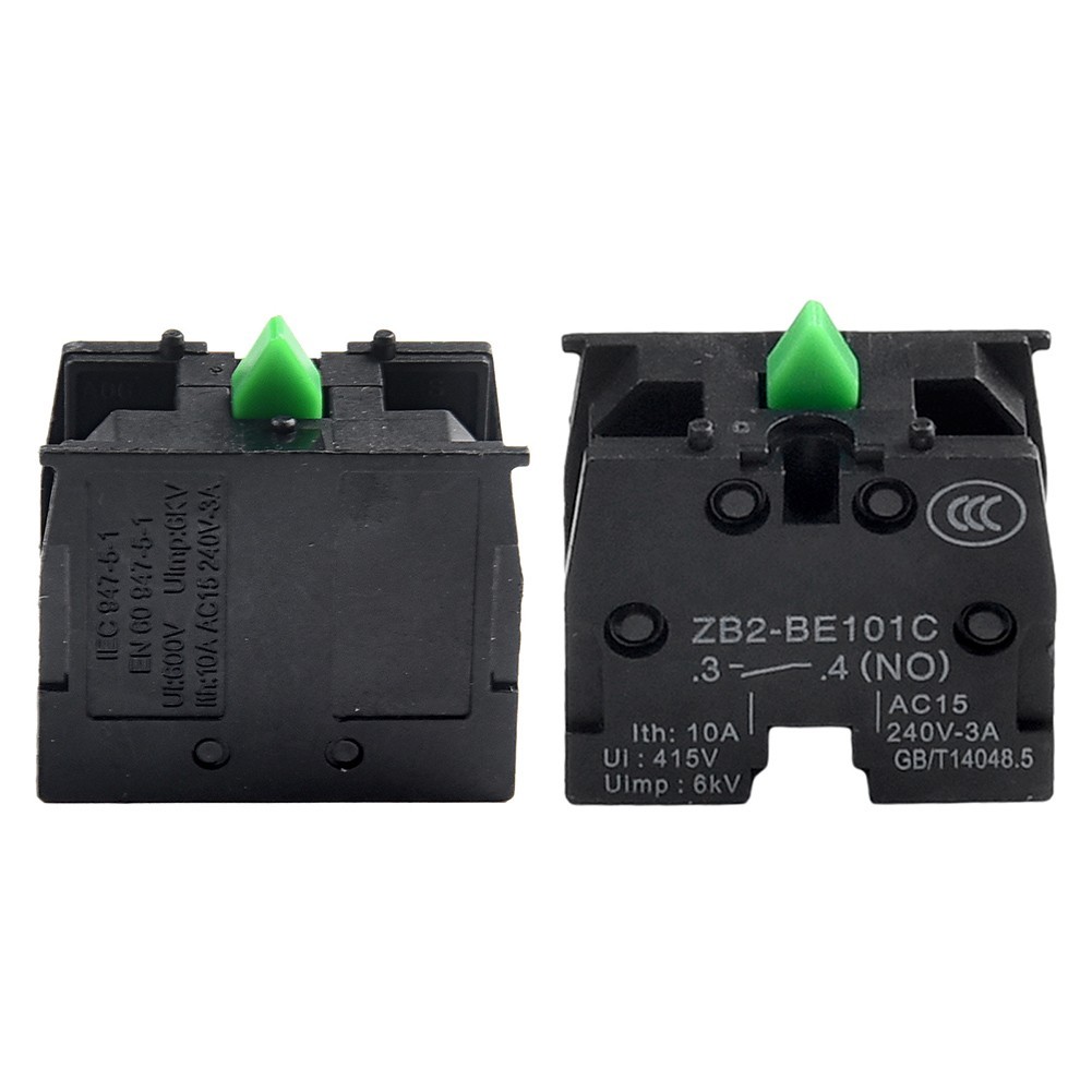 10PCS Push Button Switch Contact Block Snap in 10A 600V for Control Panels