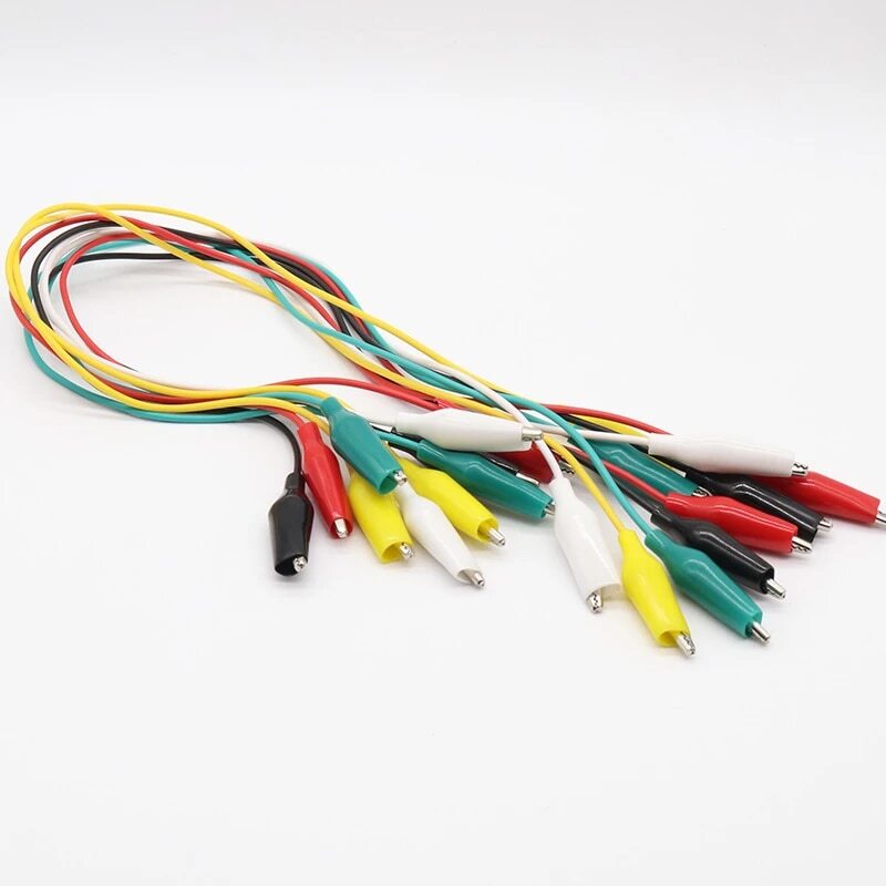 Double-Ended Alligator Crocodile Clip Test Jumper Wire Cable Lead Set 10 Pcs.
