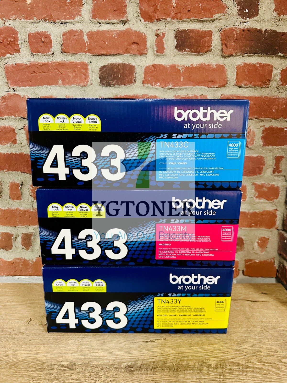 Brother TN433 Toner Cartridge Set 3 Colour CMY