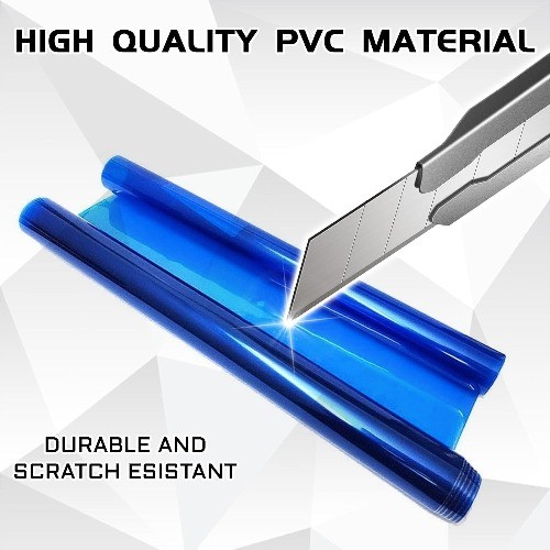 Blue Self-Adhesive Vinyl Tint Film for Car Taillight Headlight Fog Color: Blue