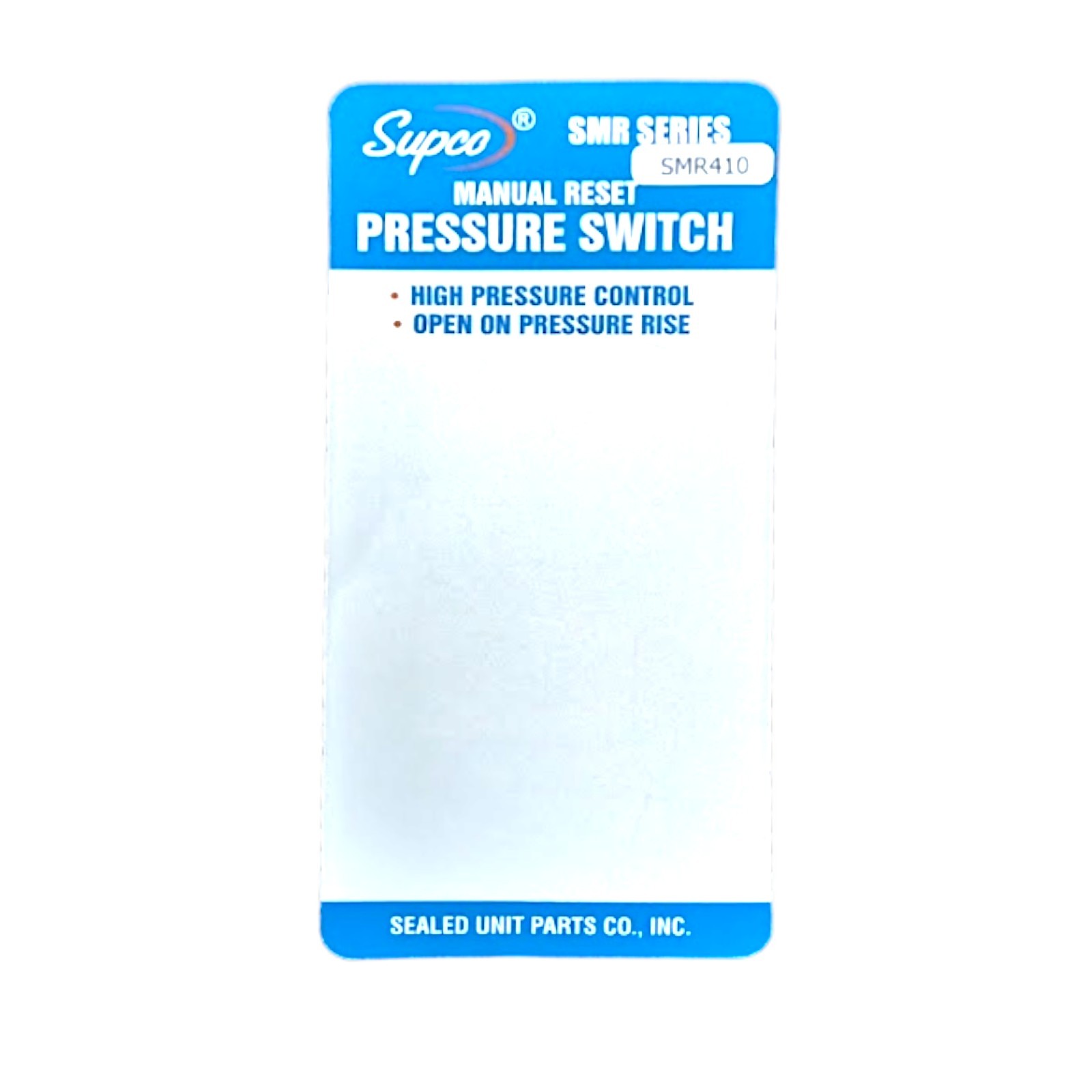 Supco SMR410 High Pressure Switch Manual Reset 410 PSI HVAC Refrigeration