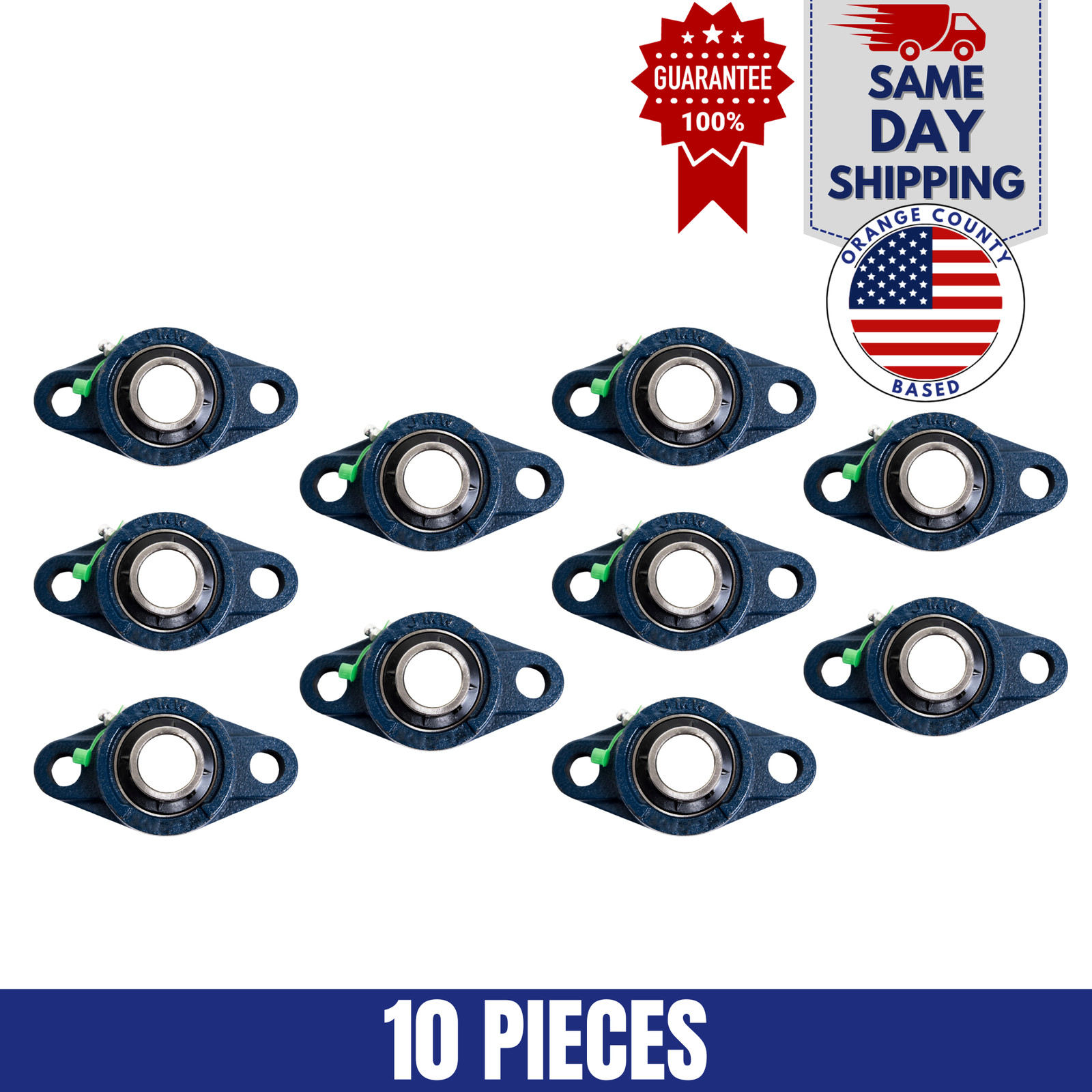UCFL205-16 Pillow Block Flange Bearing 1″ Bore 2 Bolt Solid Base (10PCS)