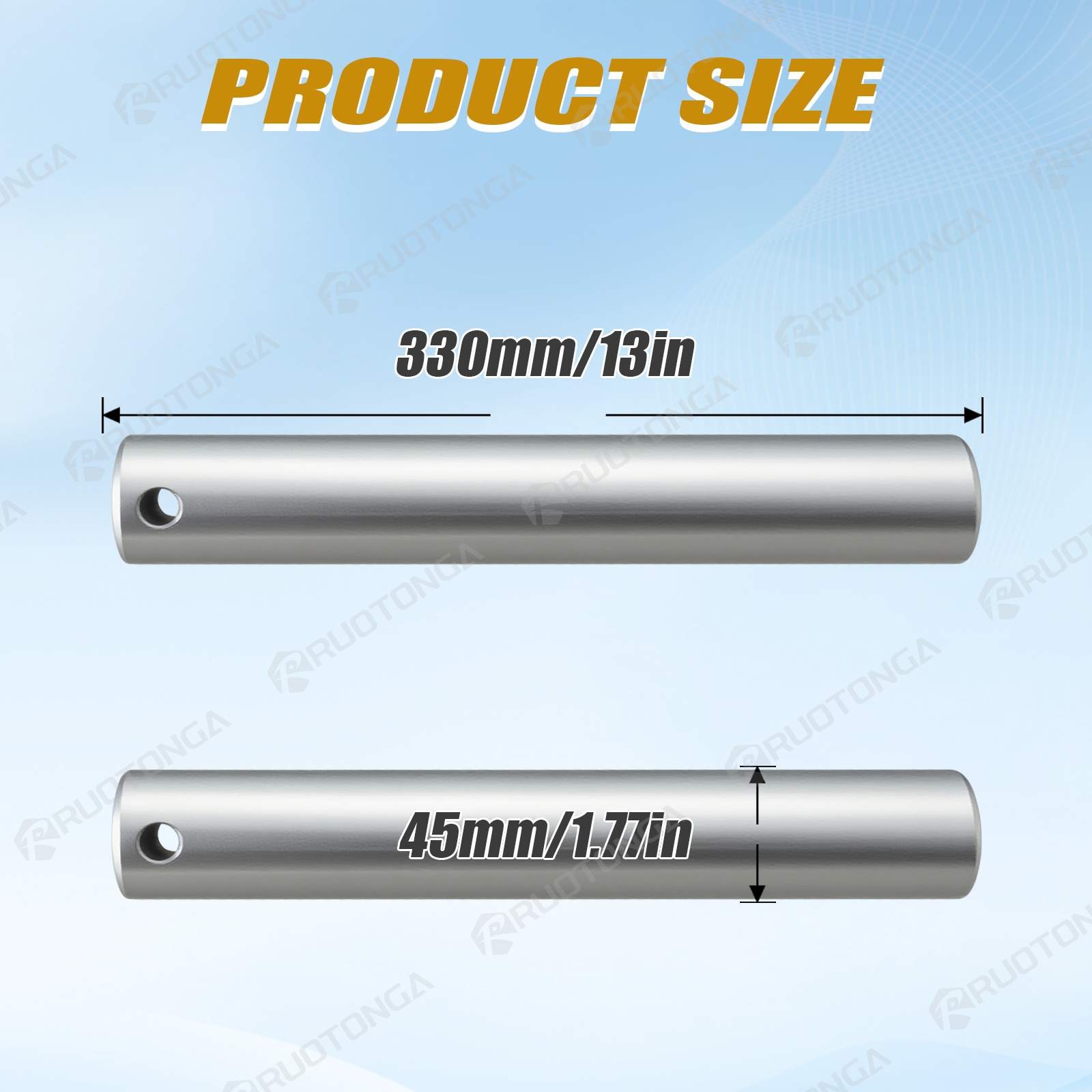 45mm x 13-In Excavator Bucket Pin fit for John Deere/Yanmar/Kubota/Takeuchi