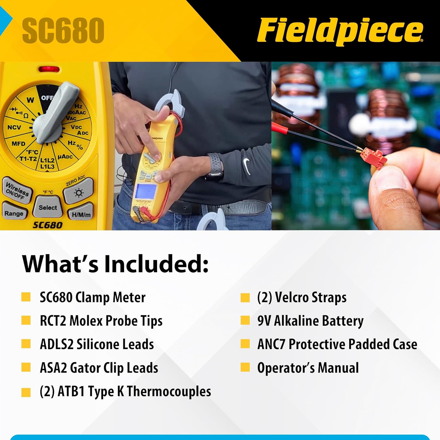 SC680 Wireless Clamp Meter – Dual Display HVACR Multitester for Professionals