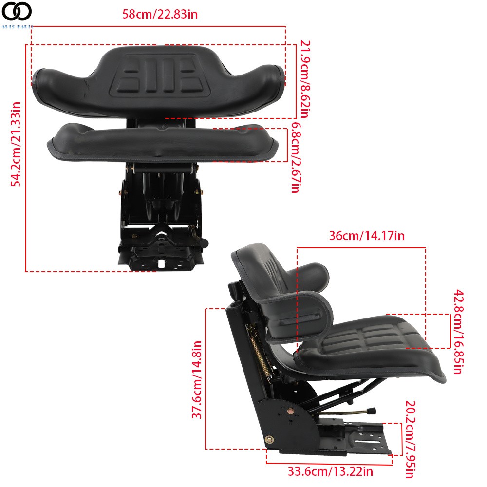 For Massey Ferguson 135 150 165 175 180 185 255 Black Tractor Suspension Seat