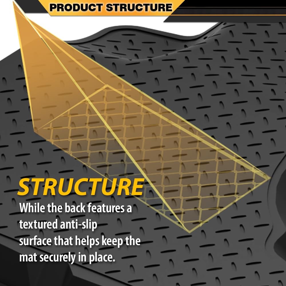TPE Floor Mats for E150 E250 E350 Econoline 1997-2005 2PCS Black All Weather