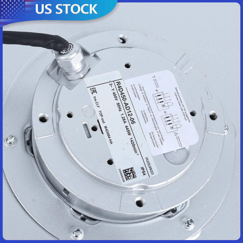 Fit EBMPAPST 400V 50Hz 1.28A 445W 1420min Centrifugal Fan R4D4-AD12-06
