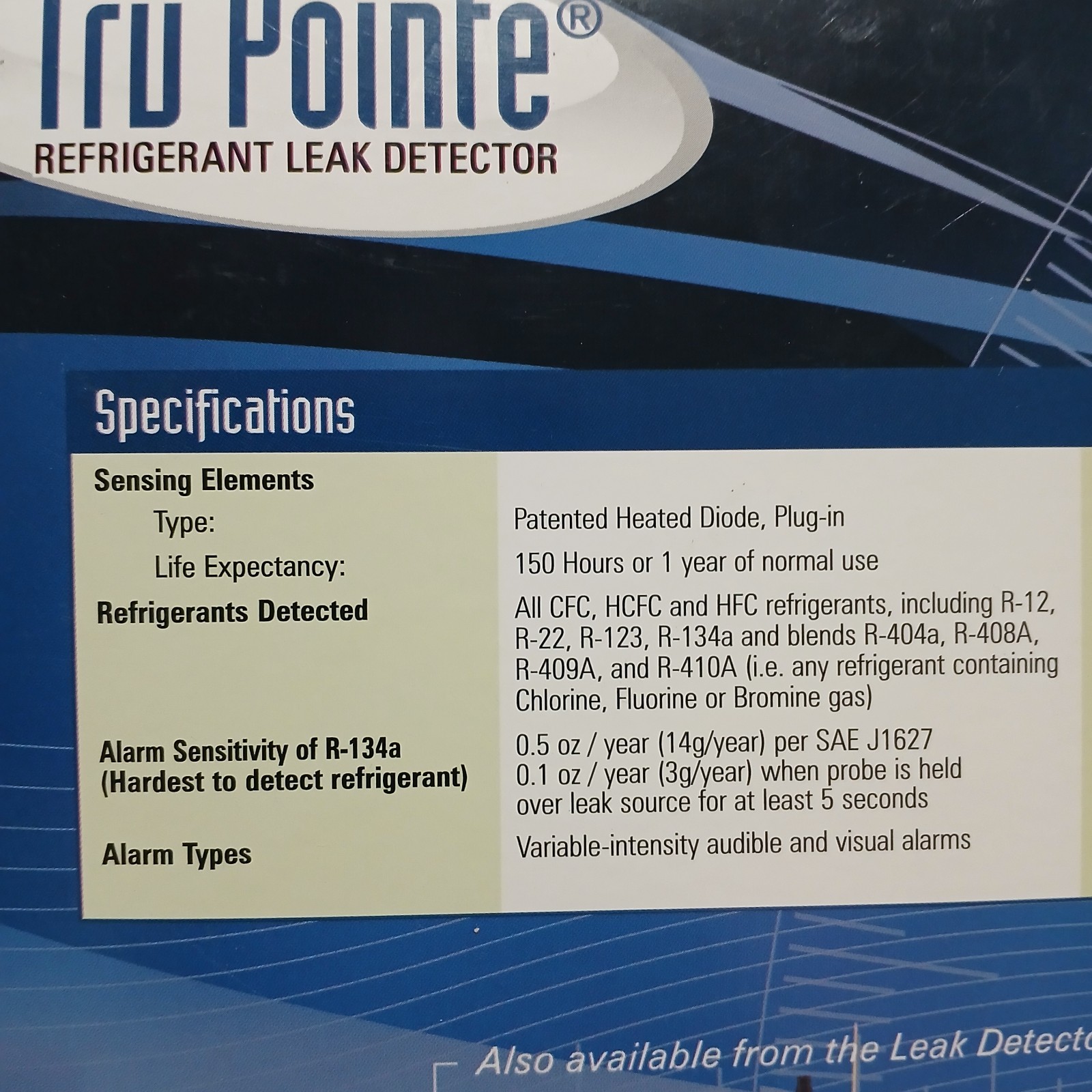 Bacharach 0019-8106 Tru Pointe Refrigerant Leak Detector Mint Condition