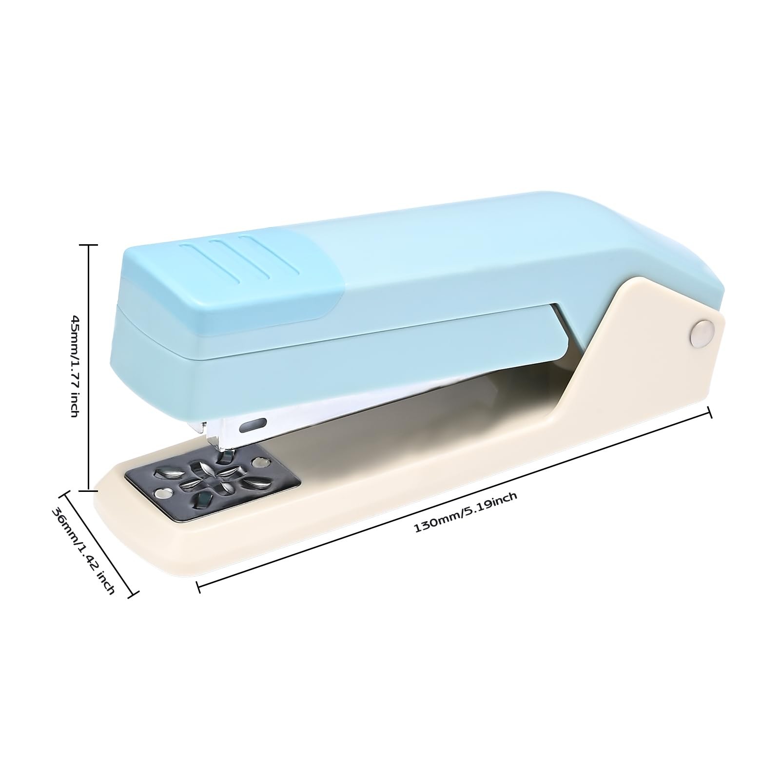 Cute Swing-Arm Swivel Stapler with 1000 Staples, 360 Degree Rotate Desk Stapl…