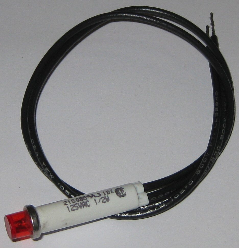 Red Circular Panel Mount Indicator Neon Light – 125V AC – 1/2 Watt – Round Light