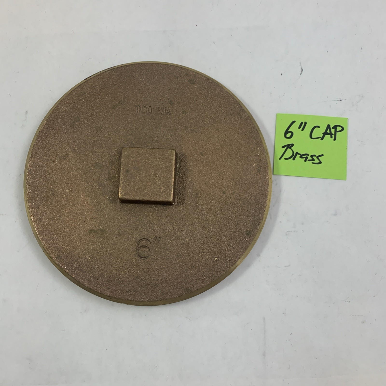 Raised Head Cleanout Plug 6 INCH Cap Brass Indonesia new Plumbing ABG#219A