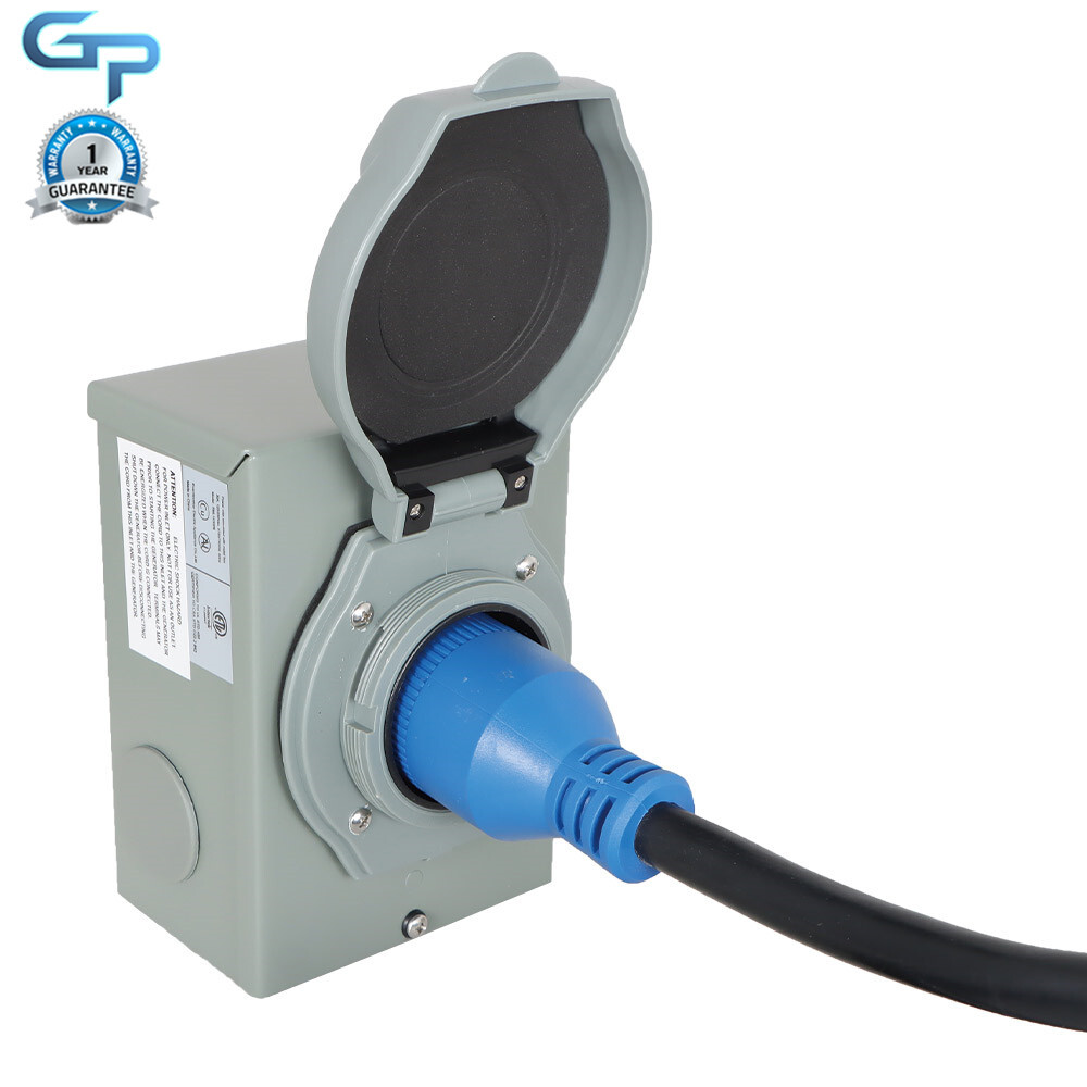 30Amp 25FT Generator Cord L14-30P to L14-30R + Power Inlet Box Waterproof Combo