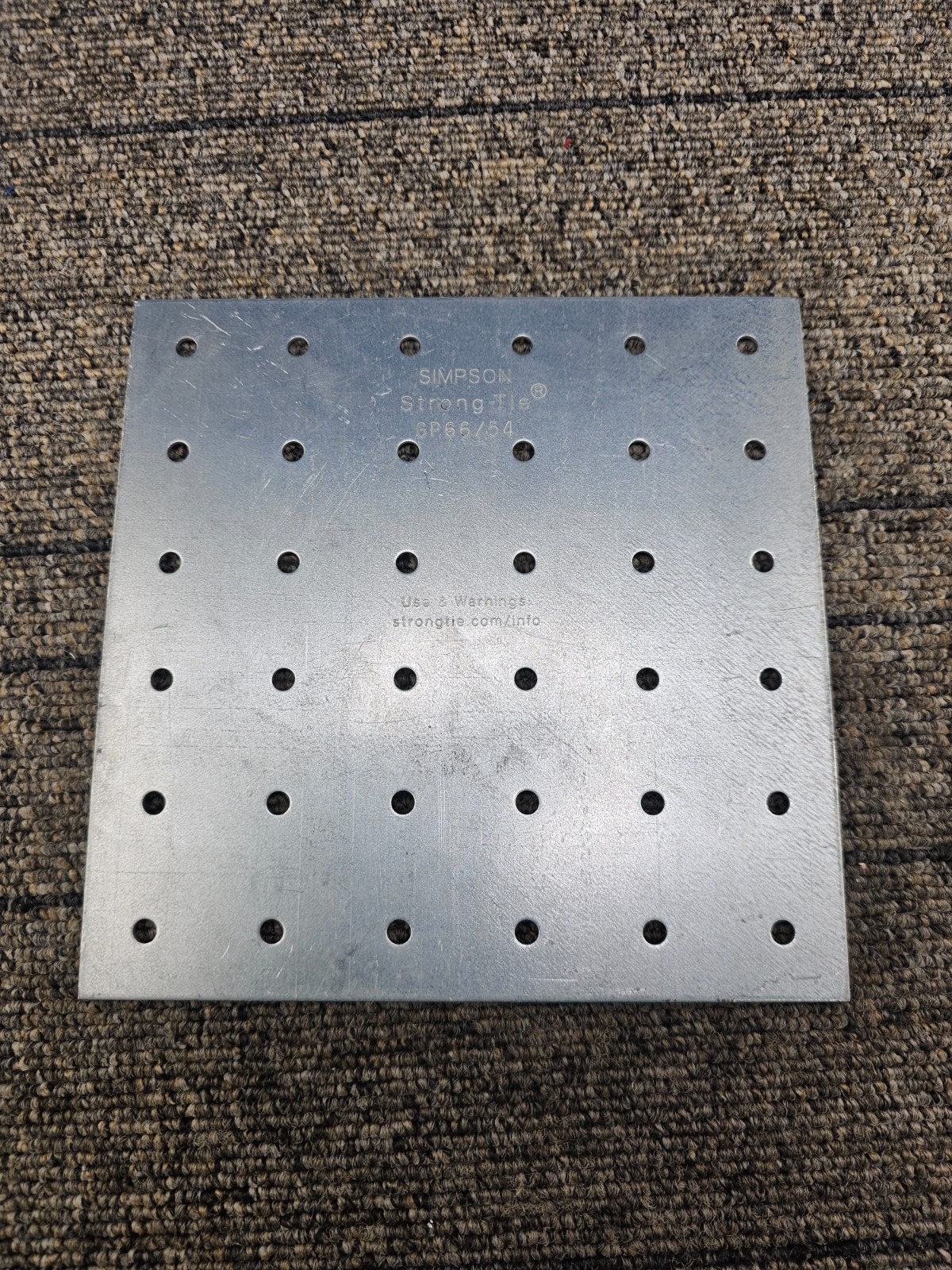 (QTY 4) Simpson Strong-Tie GP66/54 6″ x 6″ Gusset Plates 16-Gauge Carbon Steel