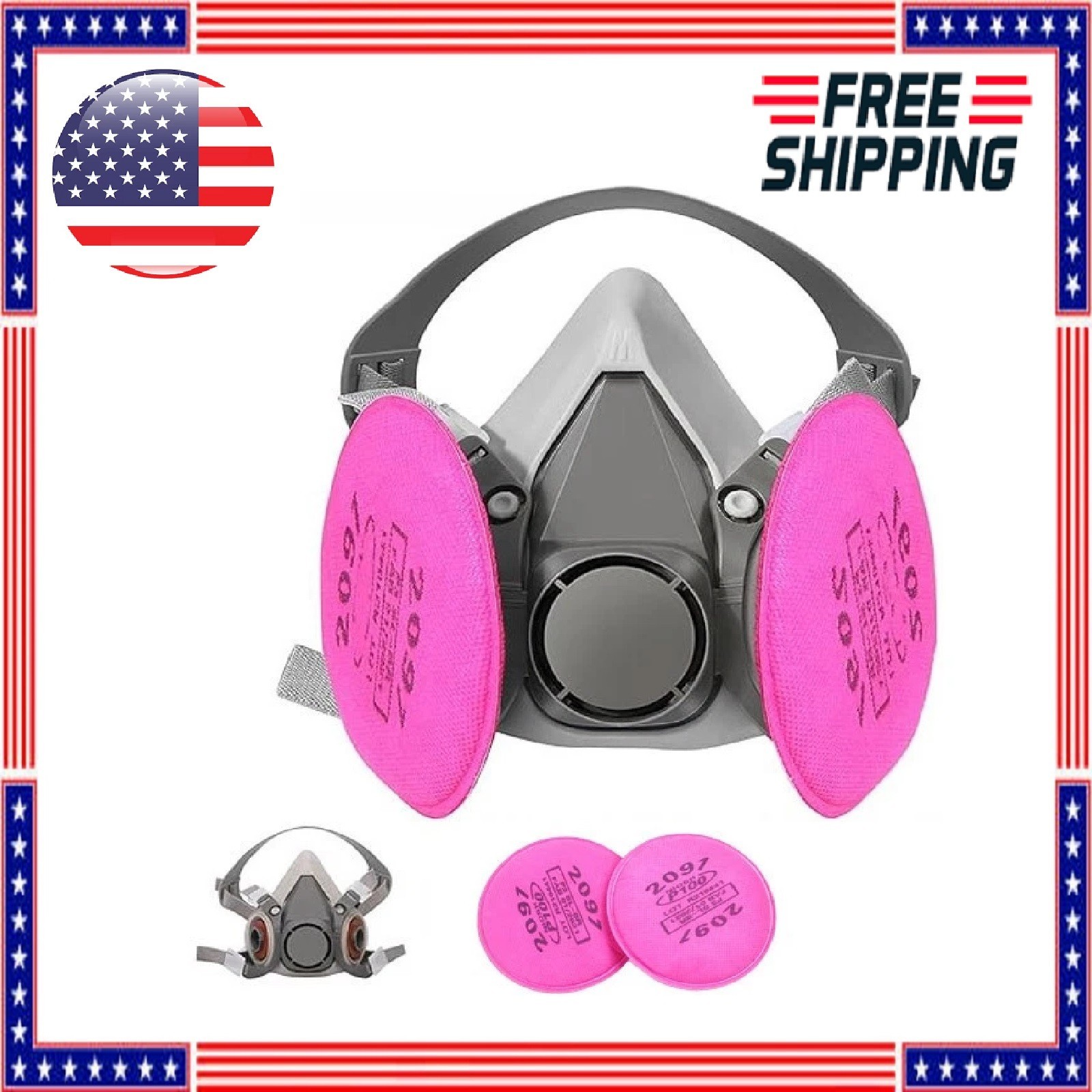 Half Face Respirator Mask P100 Particulate Welding Painting Dust Construction US