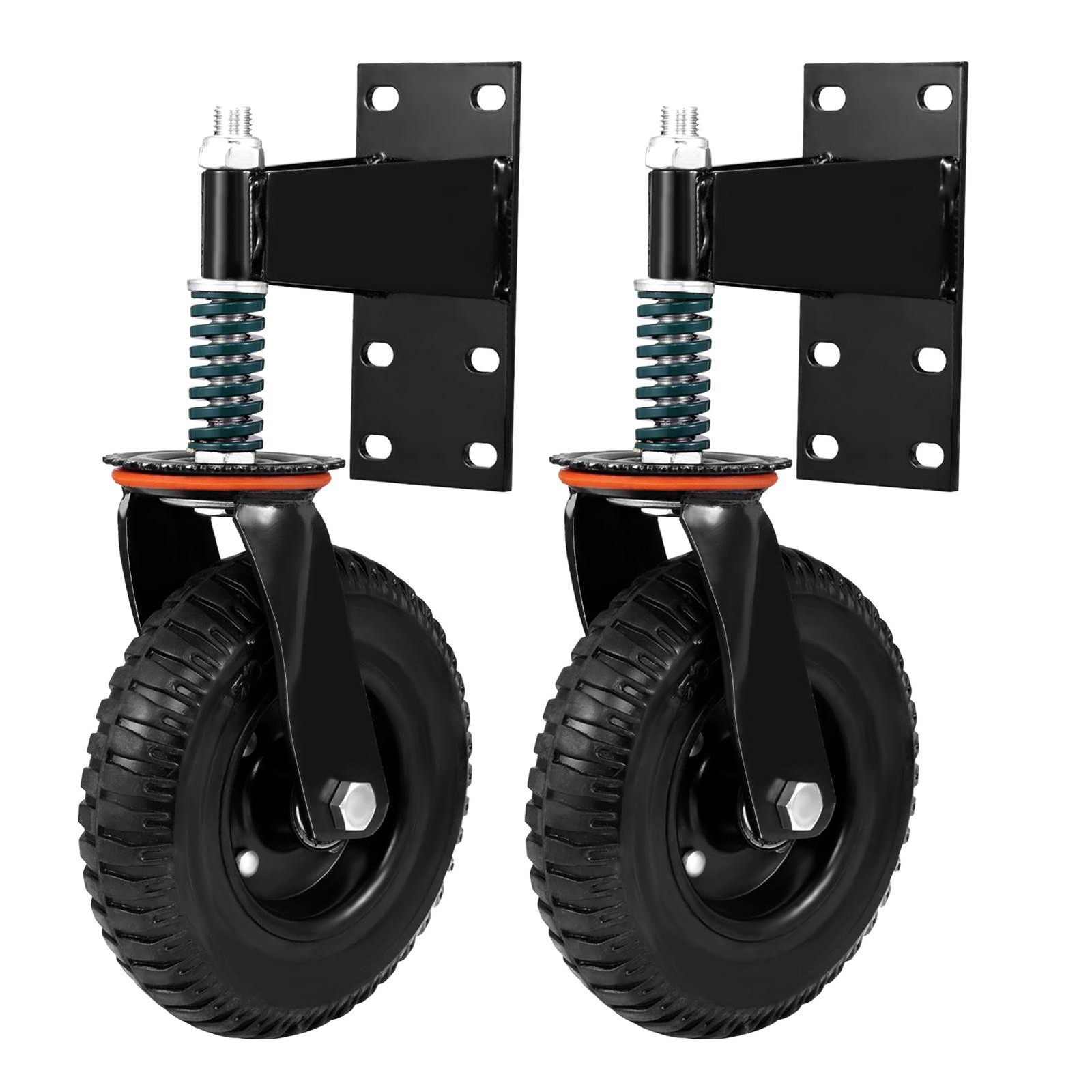 8″ Gate Wheels Heavy Duty Spring-Loaded Gate Caster For Metal Tube Gate & Wooden
