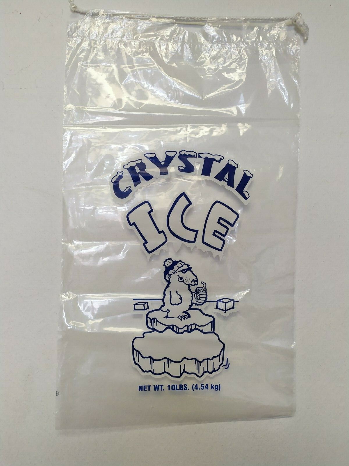 COMMERCIAL 500 PCs Clear 10 LB / LBs 8 LB / LBs Plastic Ice Bag Bags Drawstring