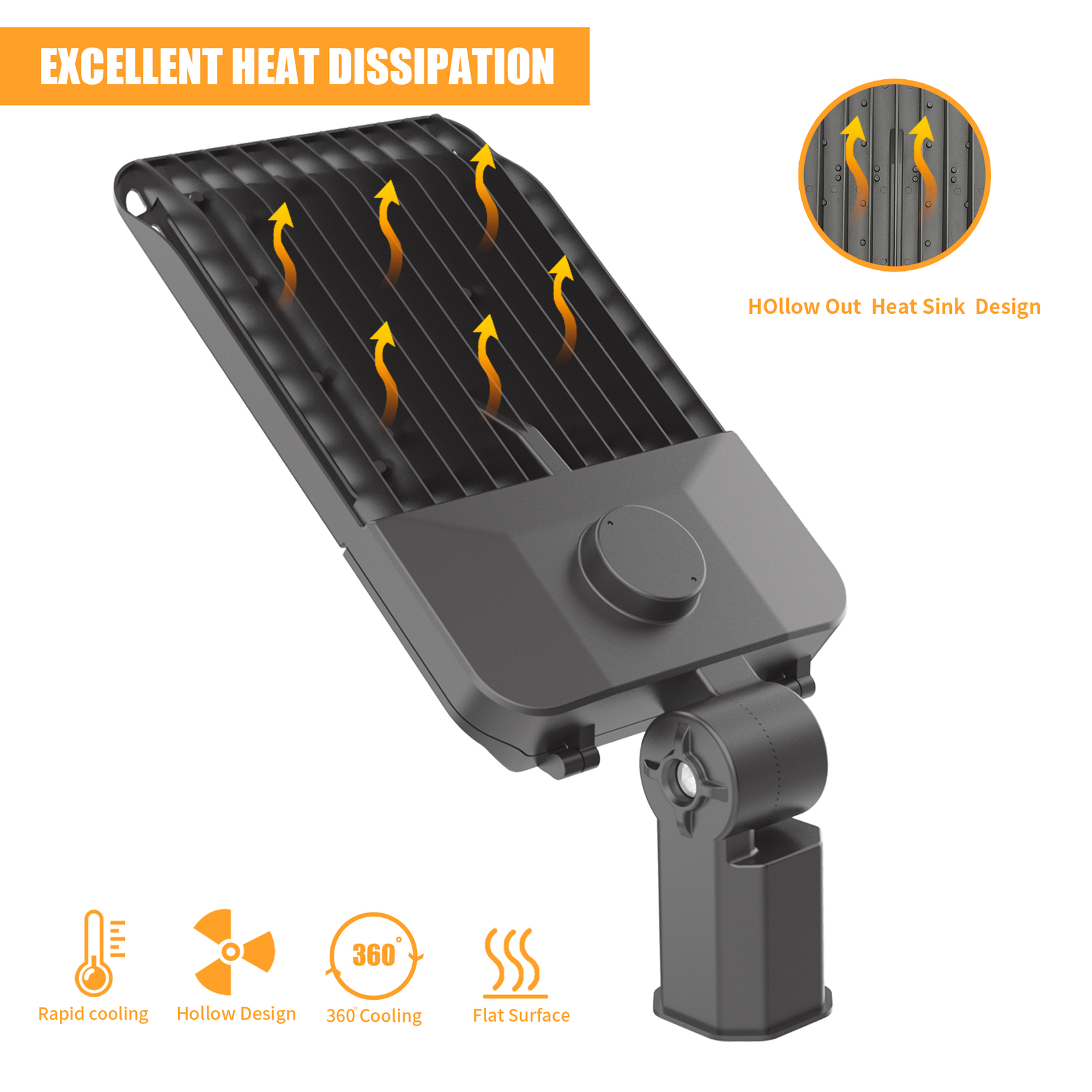 300W LED Parking Lot Lights Adjustable Slip Fit Outdoor Commercial Stadium Light