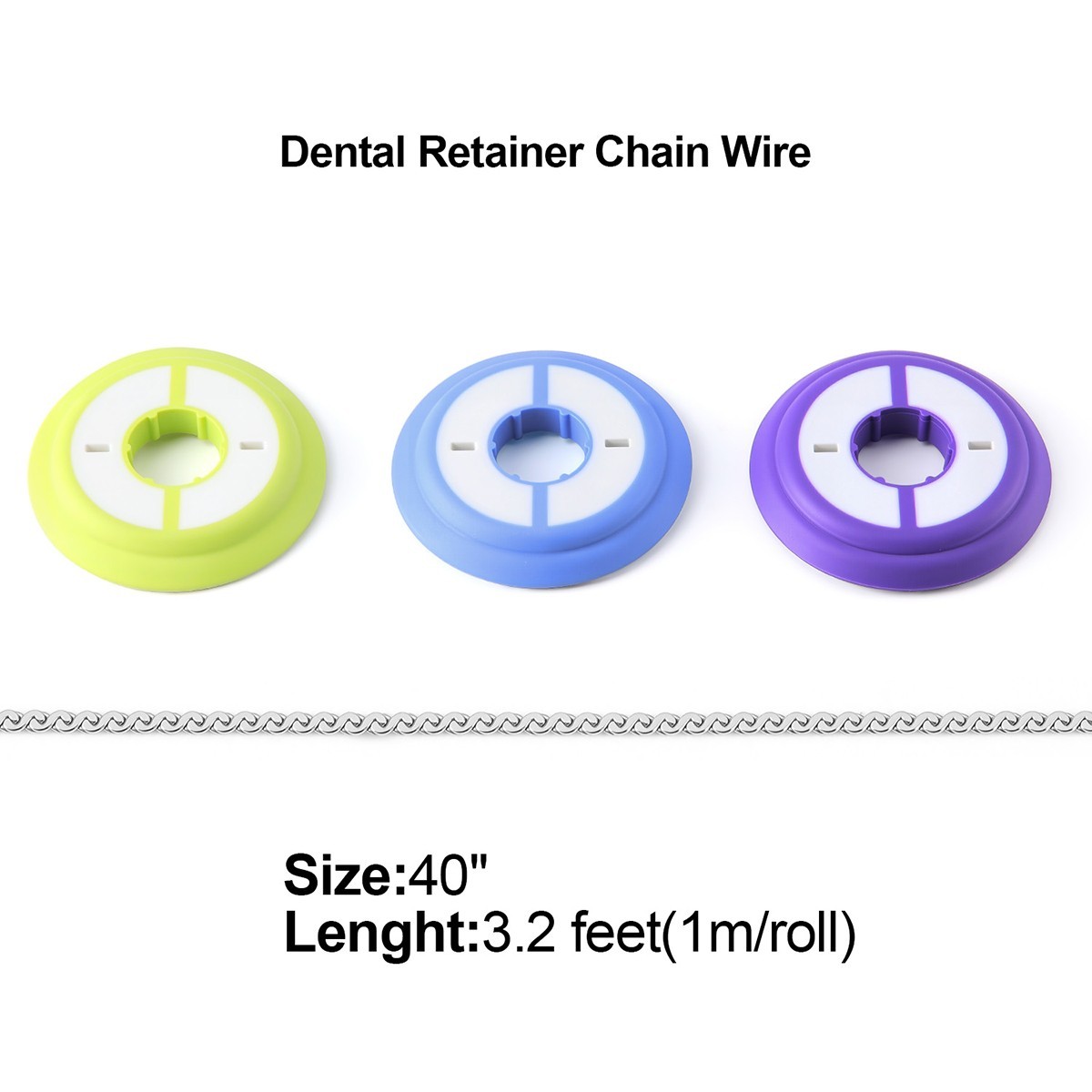 Cadena de Retenedor de Acero Inoxidable Ortodoncia Dental Alambre de 40 Pulgadas