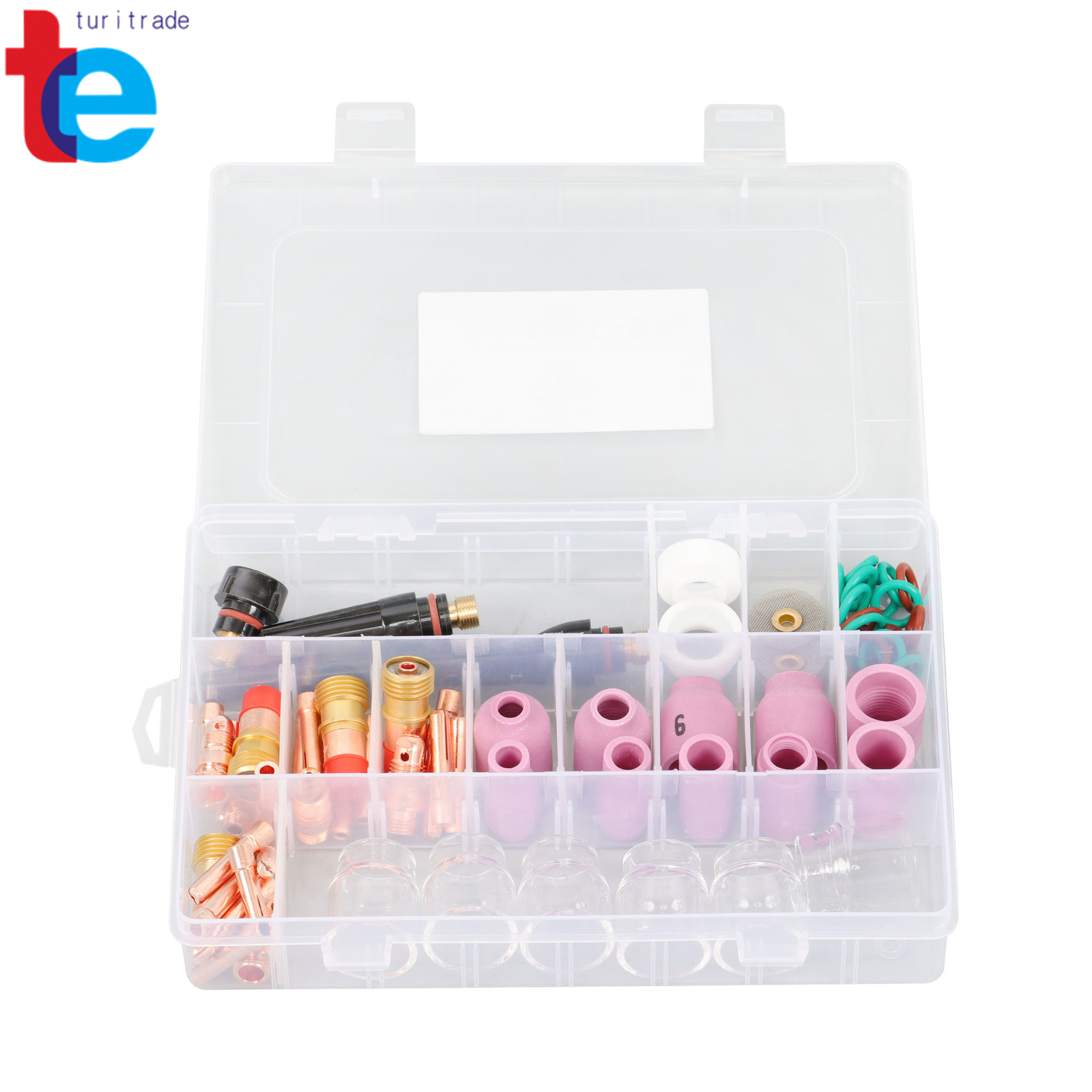 TIG Welding Torch Stubby Gas Lens #12 Pyrex Glass Cup Kit For WP-17/18/26 71Pcs