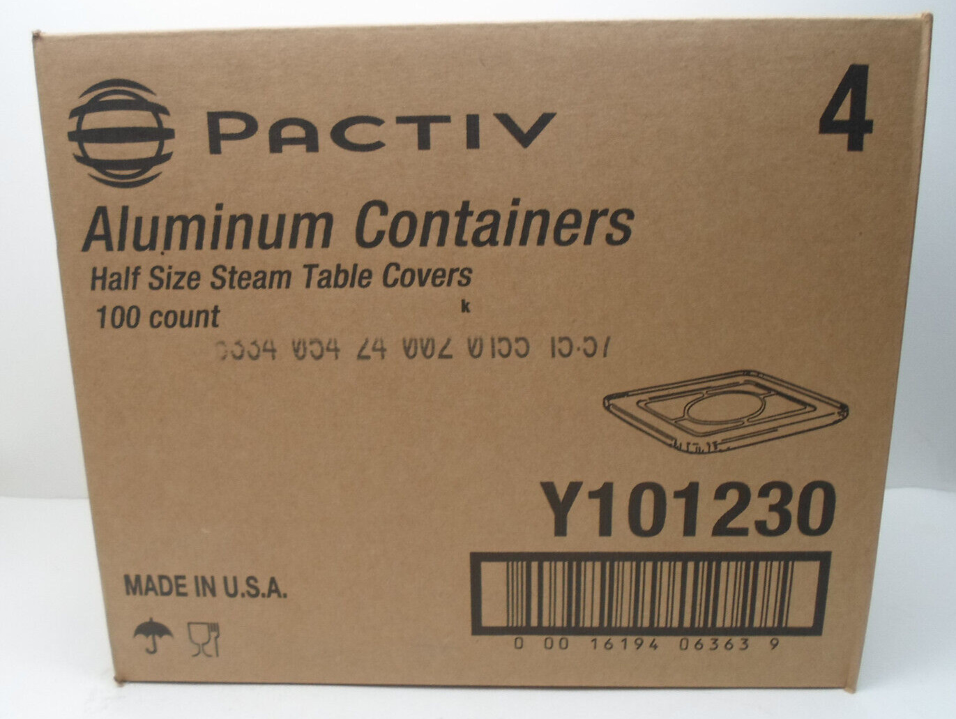 Pactiv Y101230 Aluminum Steam Table Cover Flat Top – Silver (100/Case)