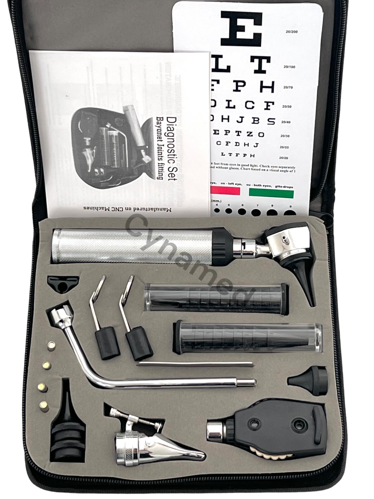 Cynamed usa Diagnostics Professional Physician ENT Kit – Otoscope Ophthalmoscope