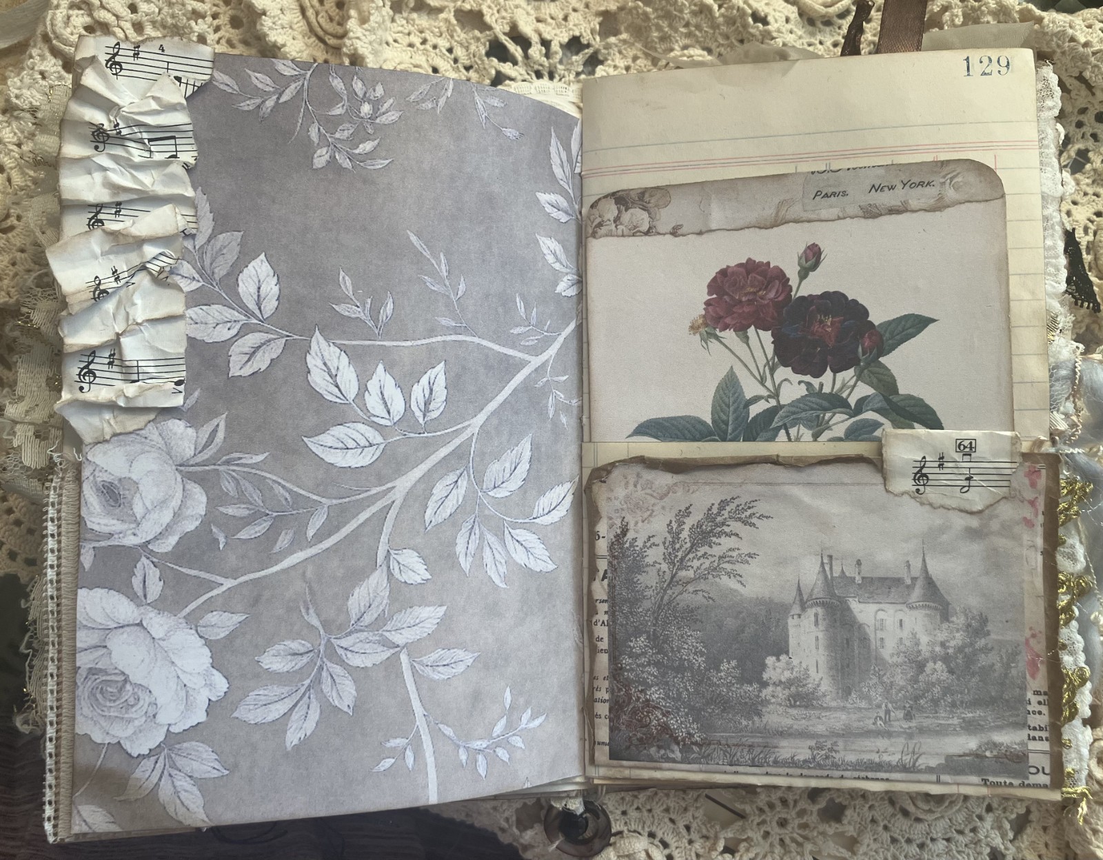 VINTAGE STYLE HAND MADE JUNK JOURNAL (Tranquil Moments) see video