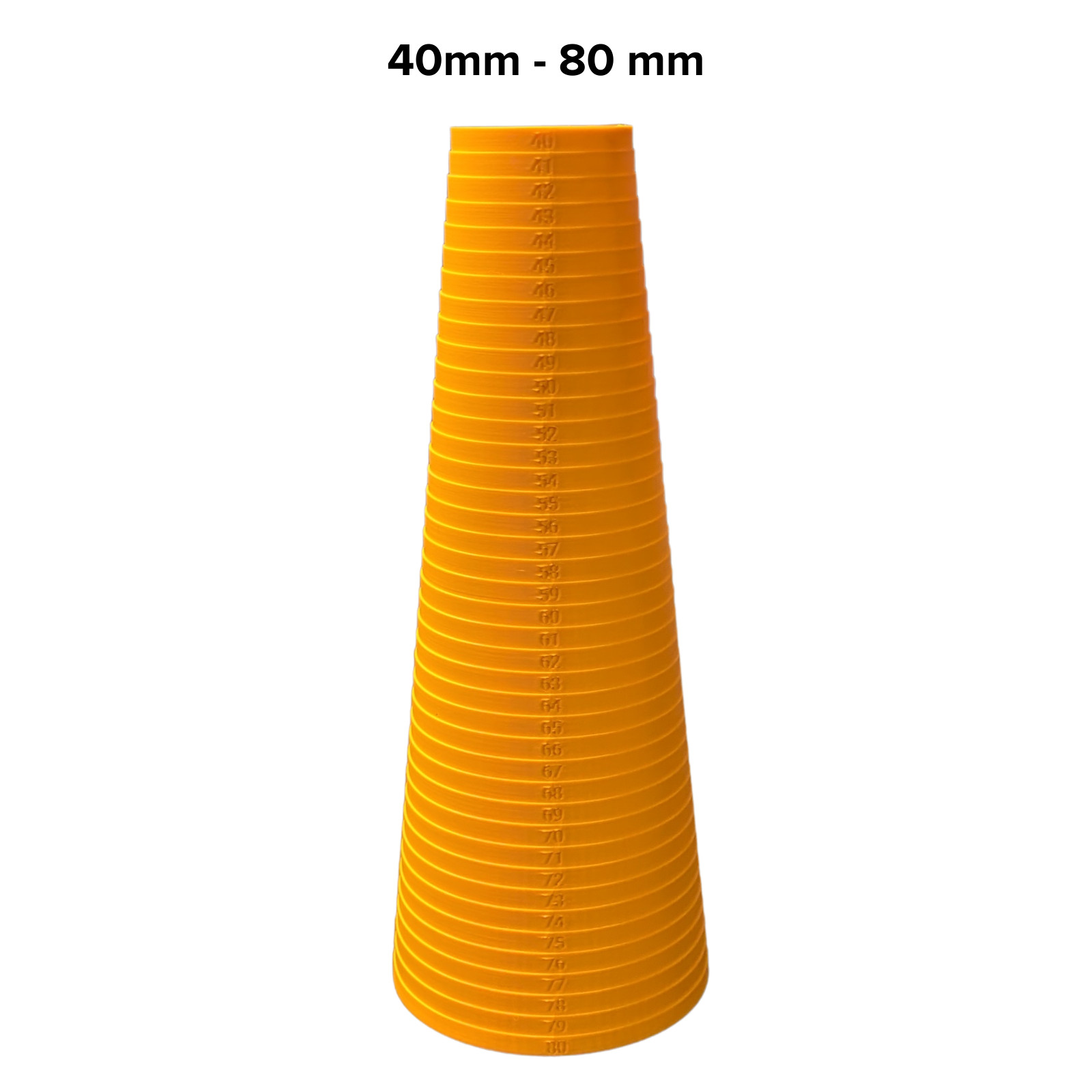 O-Ring Sizing Cone Measuring Tool Gauge Set 2mm – 200mm Orange