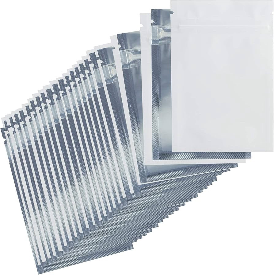 1/8 Ounce Matte White & Clear Mylar Bags 1,000