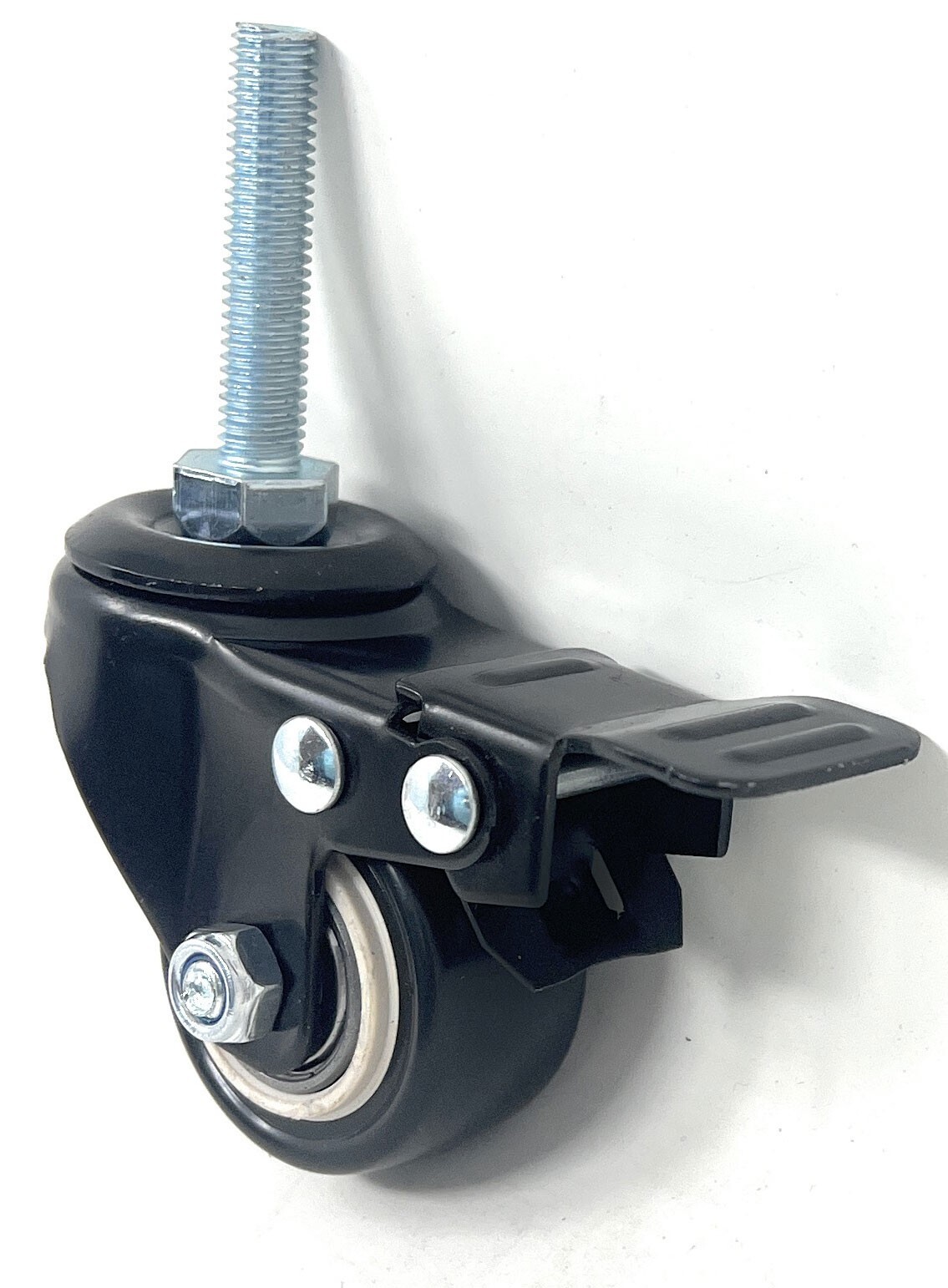 4 pc 1.5 in. Casters Heavy Duty Swivel Threaded Stem Caster Wheels with Brake