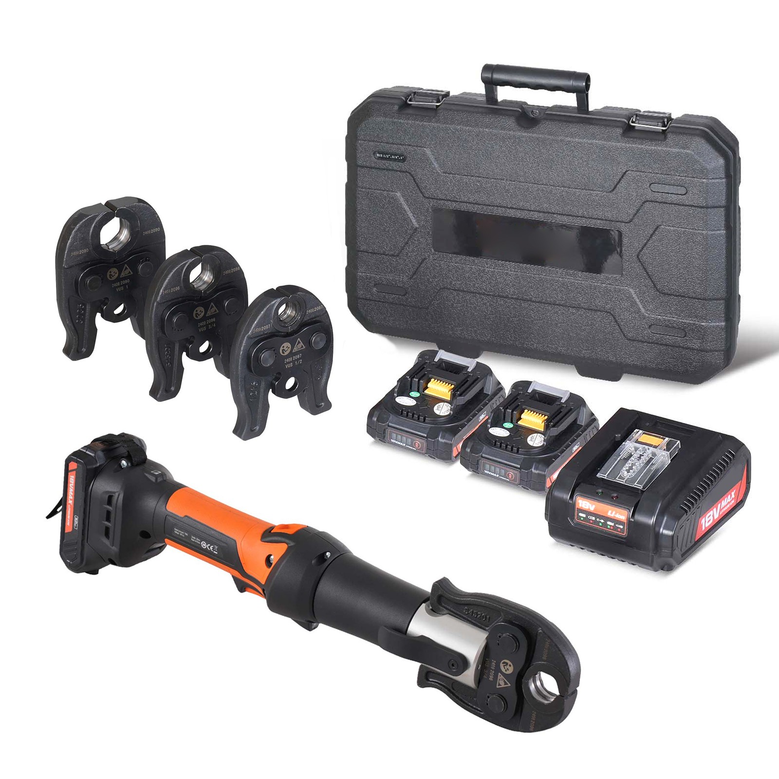 Uimoso VEVOR Pro Press Tool Pipe Crimping Kit Press Tool Battery Kit 1/2″ 3/4″