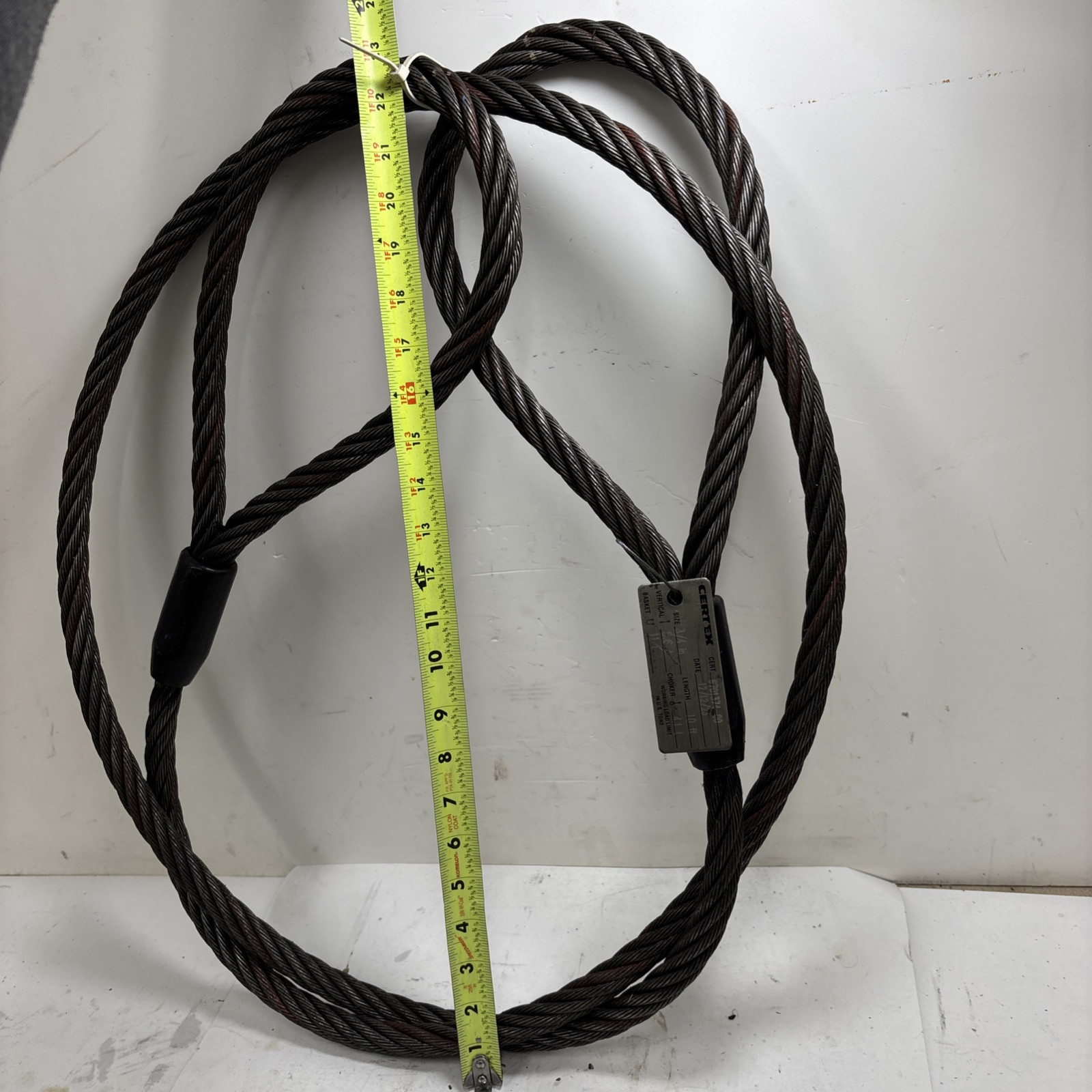 Certex LIFT-ALL Wire Rope Sling,10 ft L,11200 lb Load Cap.. 3/4” Rope