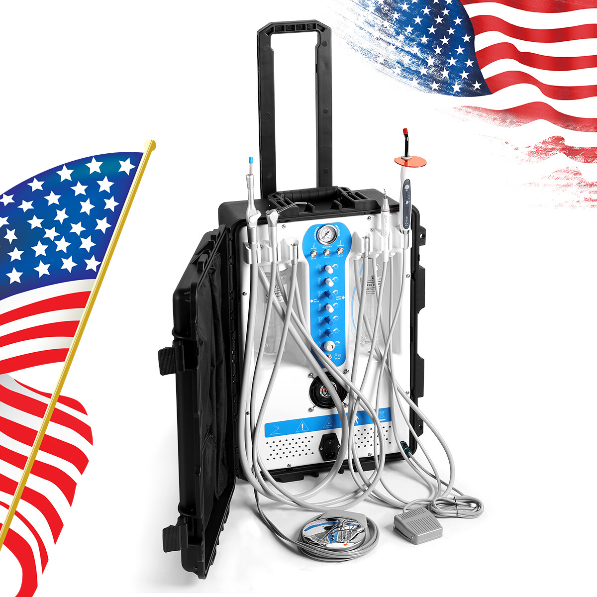 Portable Mobile Dental Delivery Unit with Air Compressor Suction System CE FDA