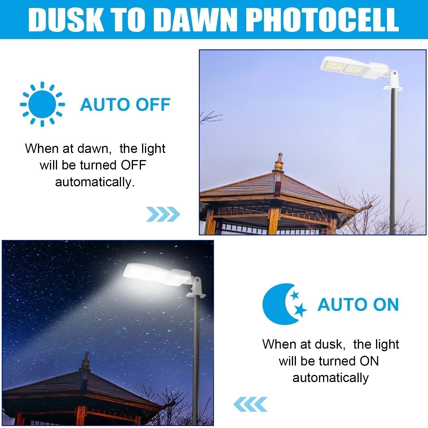 Dusk To Dawn LED Parking Lot Shoebox Wall Light 400W Outdoor Street Road Lamp