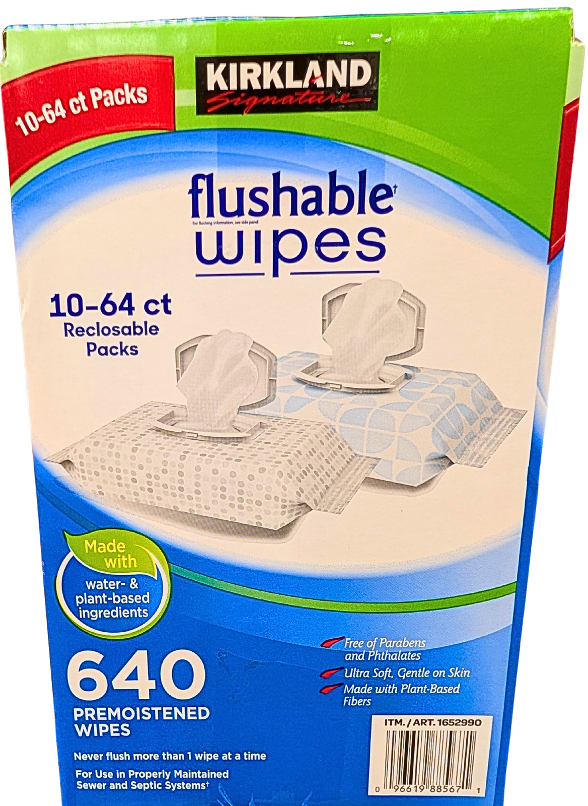 Kirkland Signature Premoistened Flushable Wipes Fragrance Free 640 Ct EXP 07/27