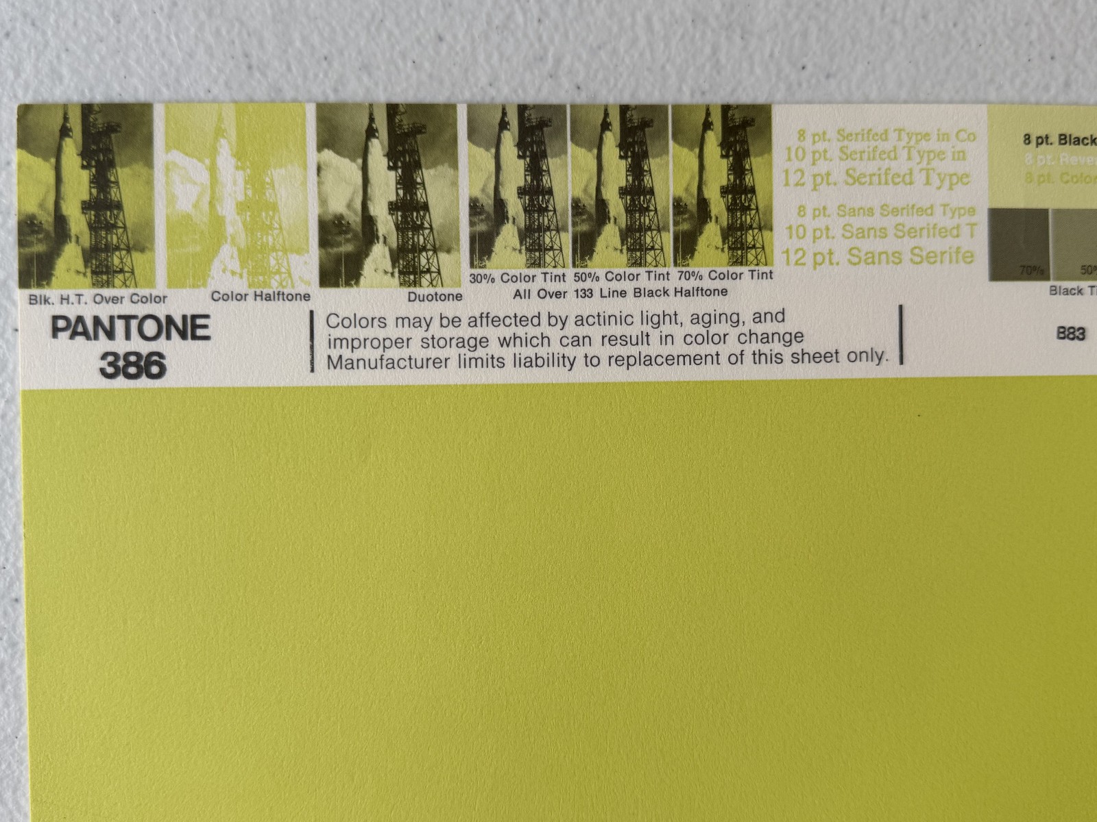 Pantone Vintage Poster [Green/Chartreuse/Olive] Uncoated Sheet by Leteraset