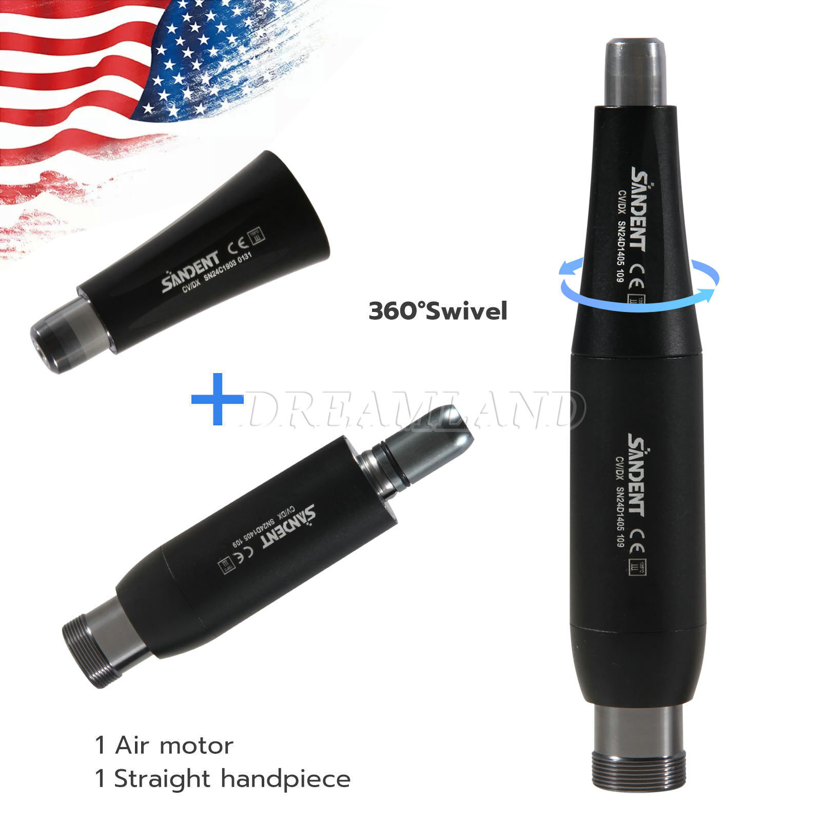 Dental Hygiene Prophy Slow Low Speed Air Motor/High Speed Handpiece 2/4Hole