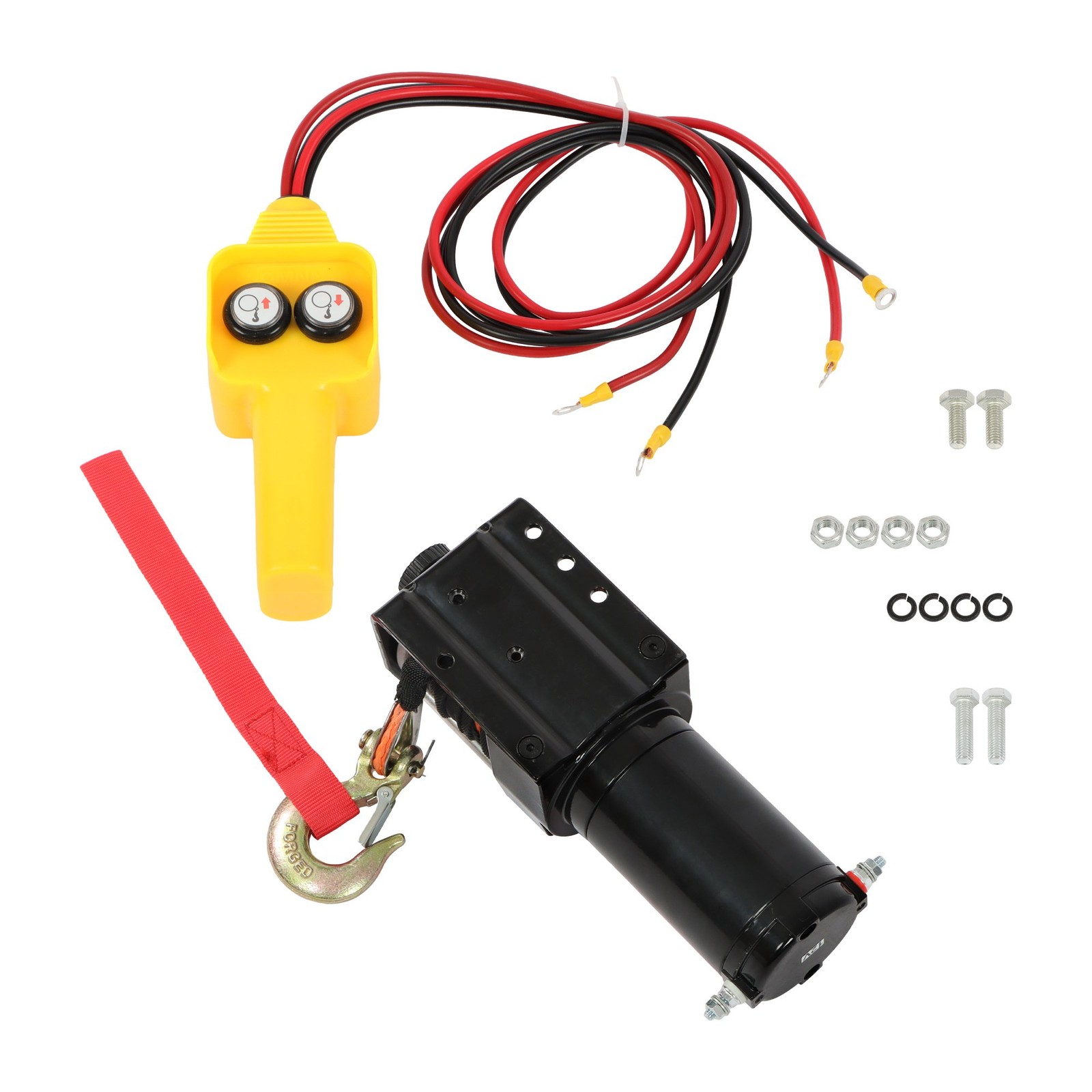 3500lbs Electric Winch 12VDC/1.5HP Copper Motor With 3/16″ x 39′ Synthetic Rope